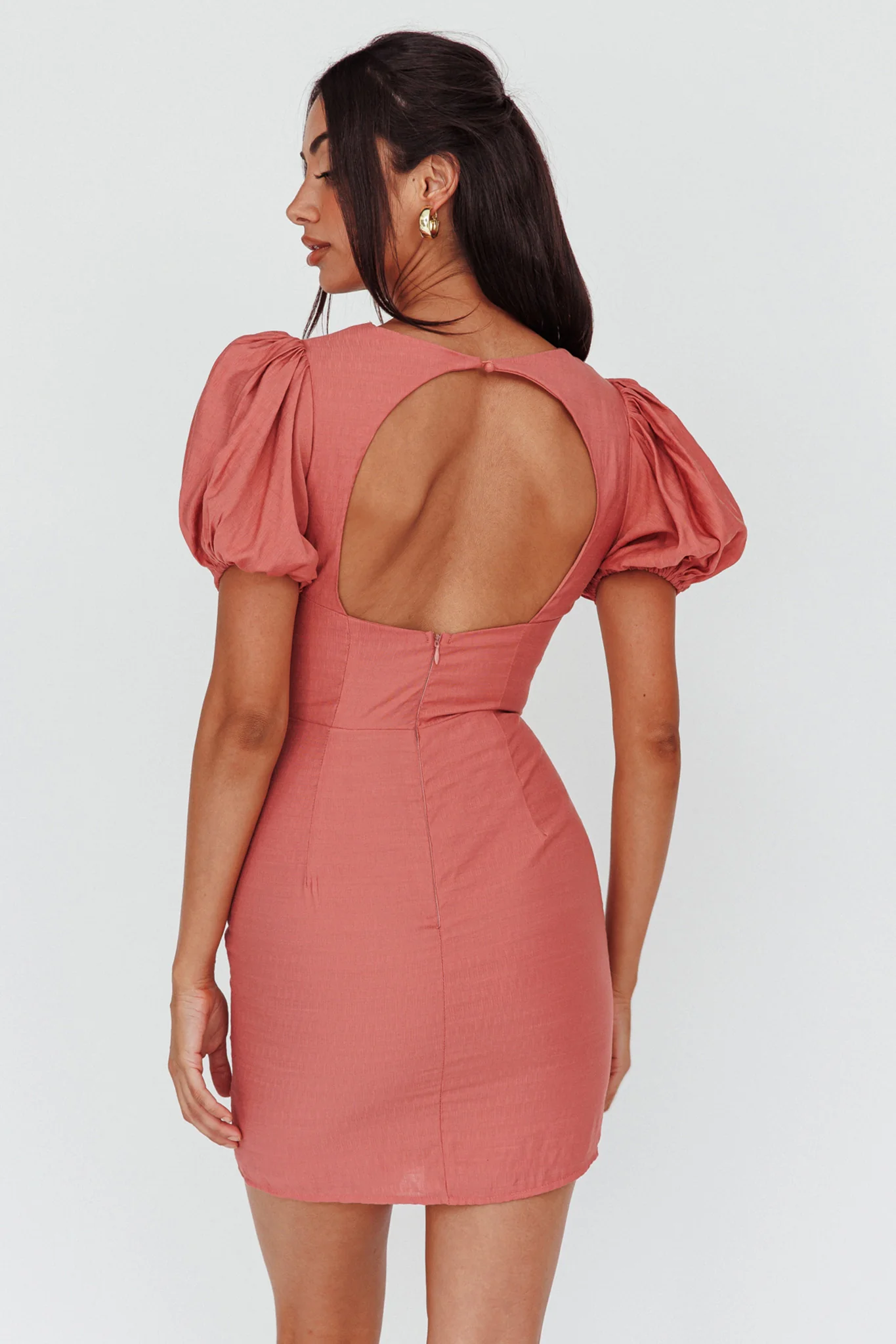 Aylina Scalloped Lace Mini Dress Rose - Image 2