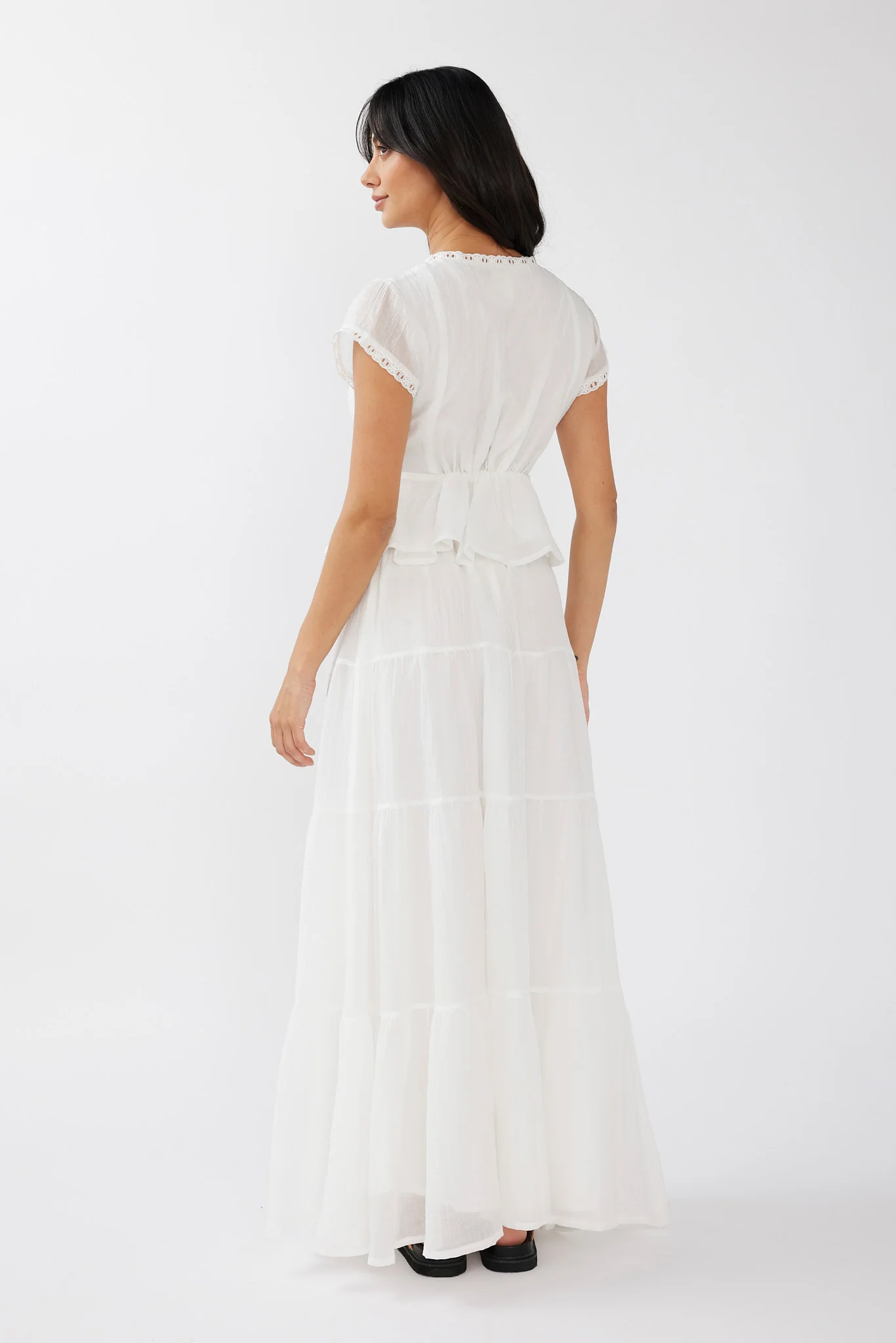 Azura Drawstring Maxi Skirt White - Image 3