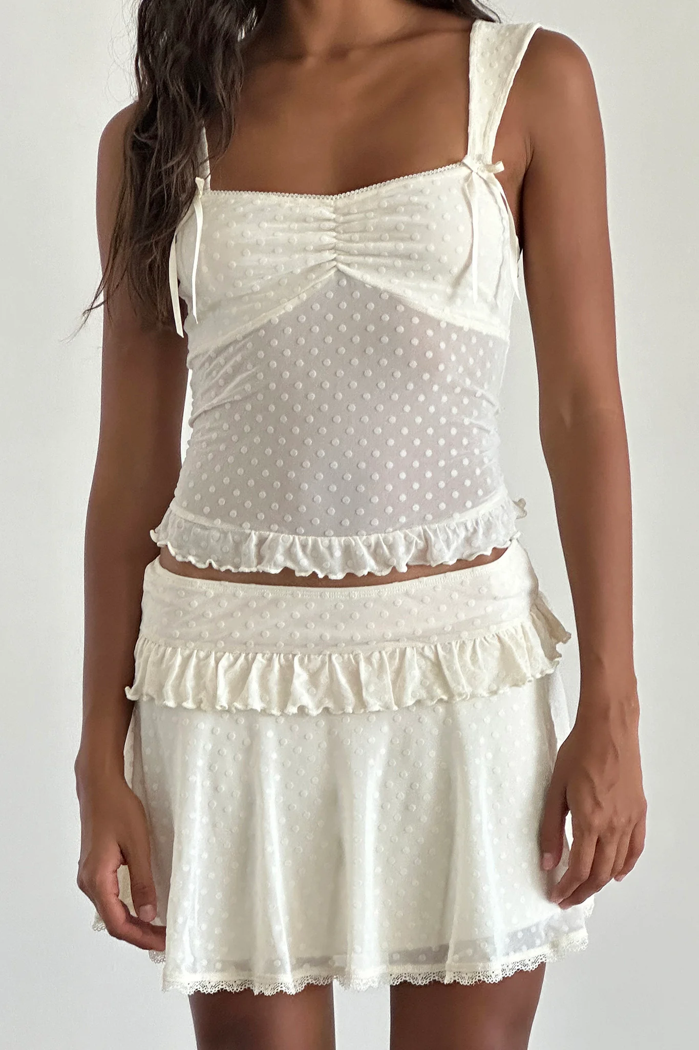 Bartila Top In Ivory Polka Flock - Image 2
