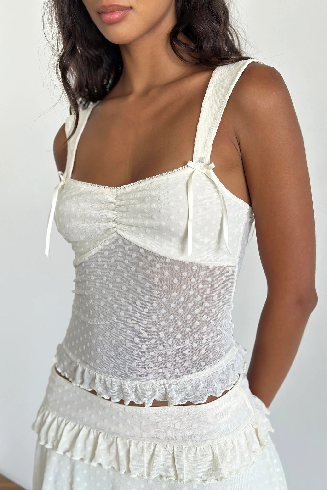 Bartila Top In Ivory Polka Flock - Image 3