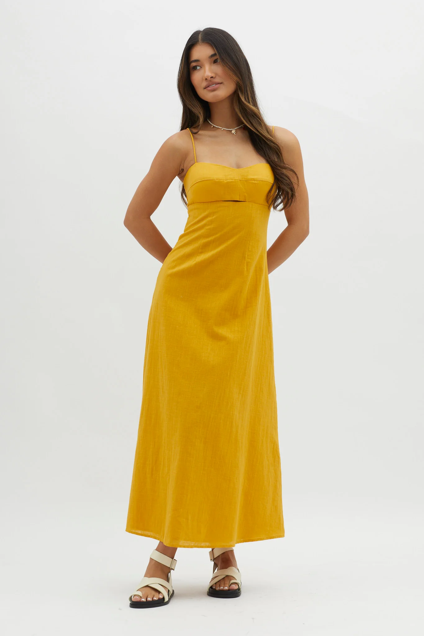 Be Yourself Keyhole Bust Maxi Dress Sun - Image 3