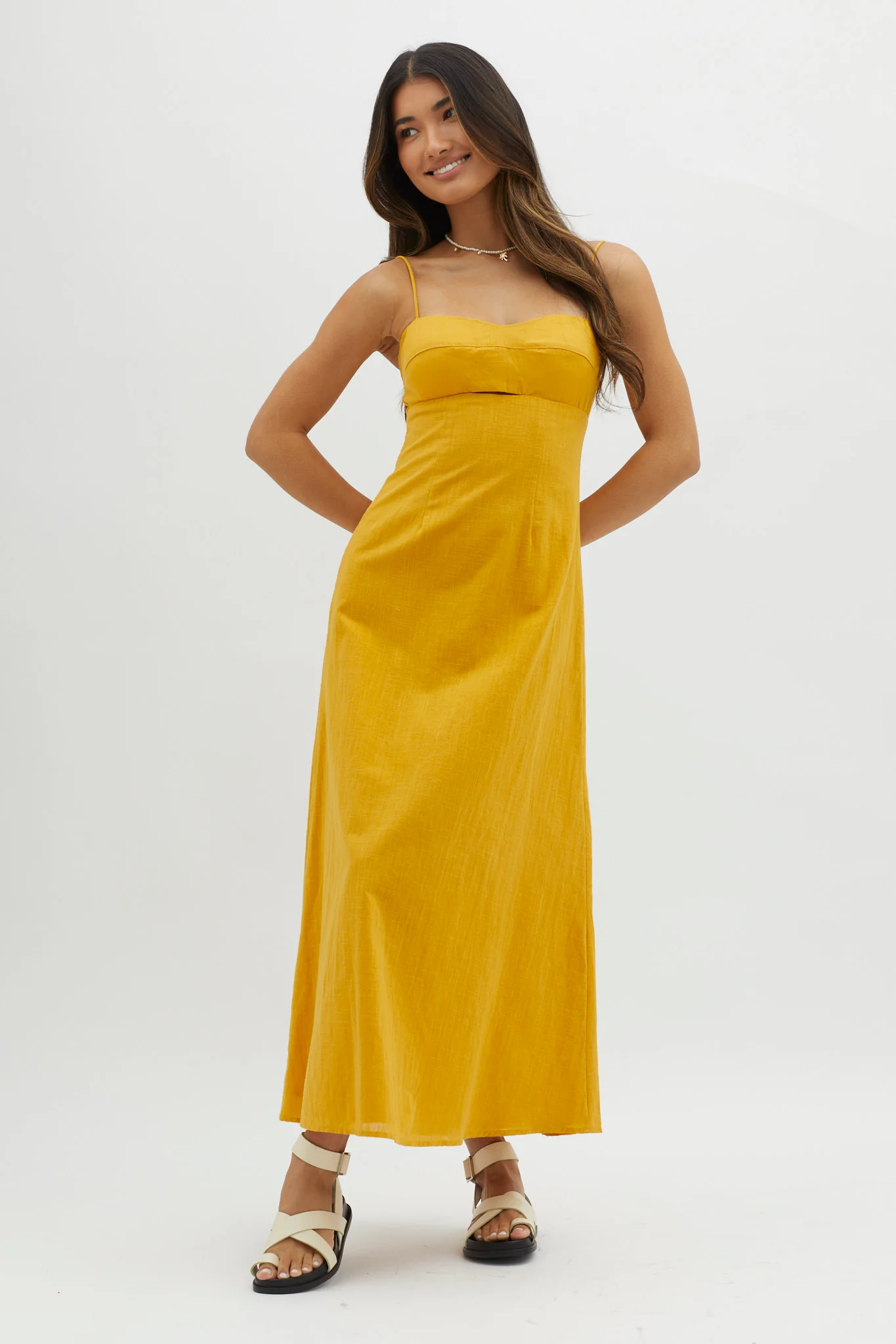 Be Yourself Keyhole Bust Maxi Dress Sun - Image 5