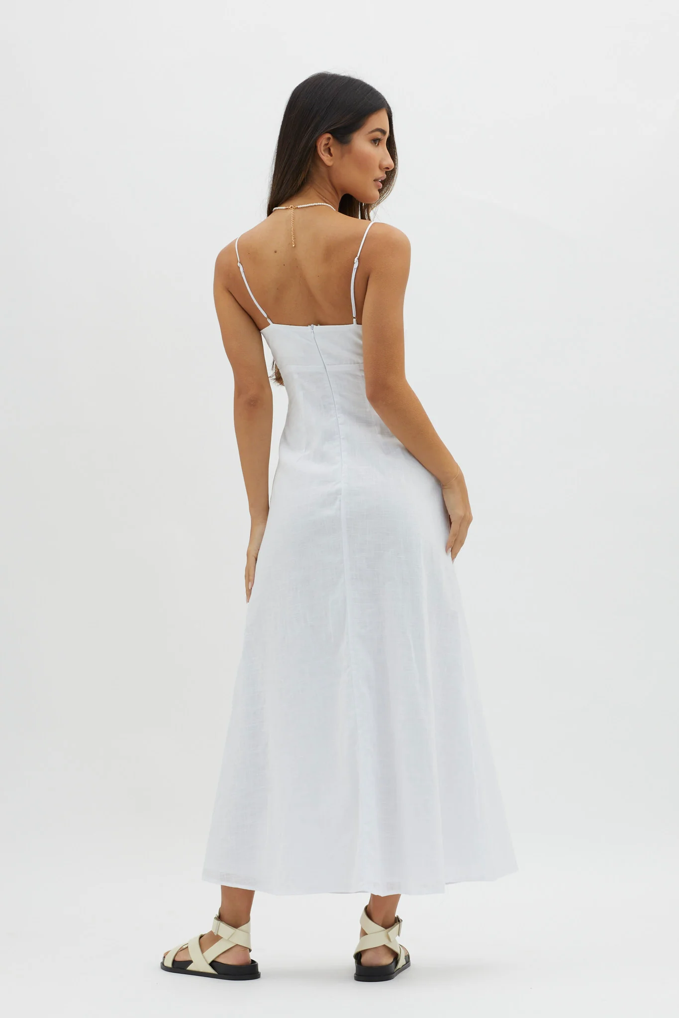 Be Yourself Keyhole Bust Maxi Dress White - Image 2