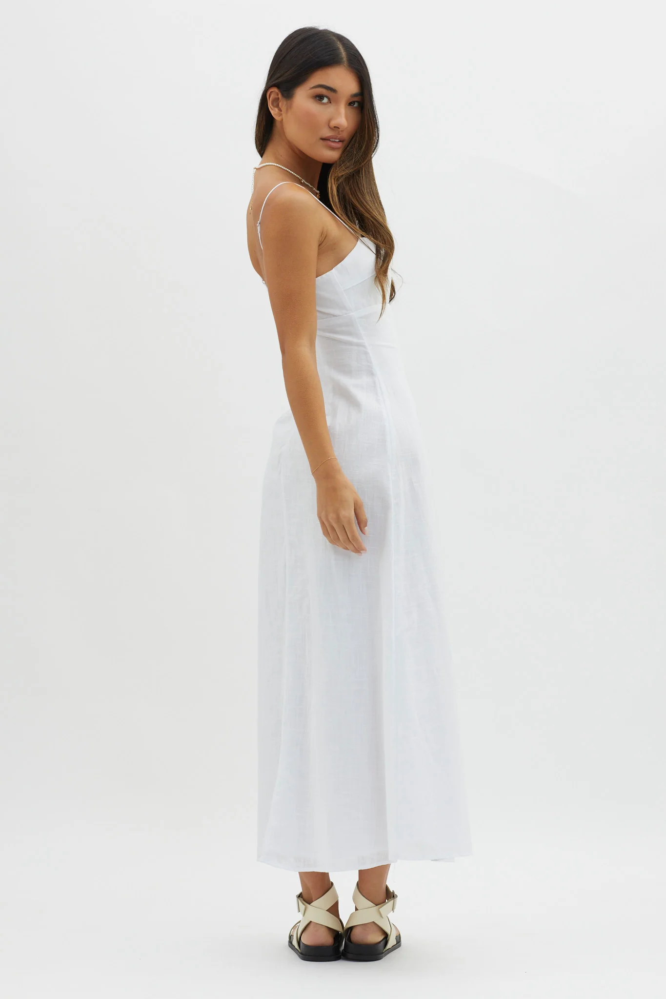 Be Yourself Keyhole Bust Maxi Dress White - Image 5