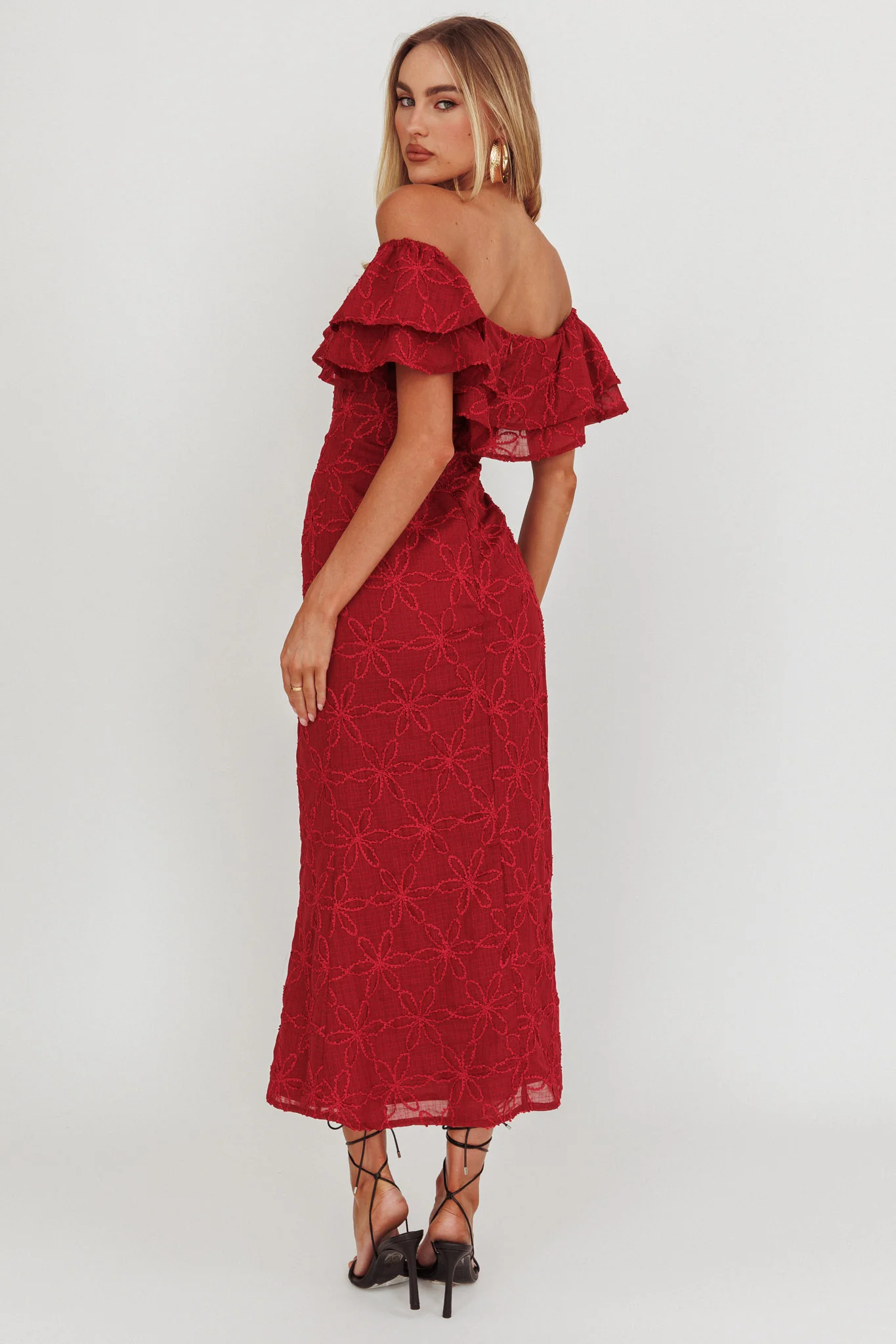 Beauty Within Off-Shoulder Maxi Dress Wine - Image 2