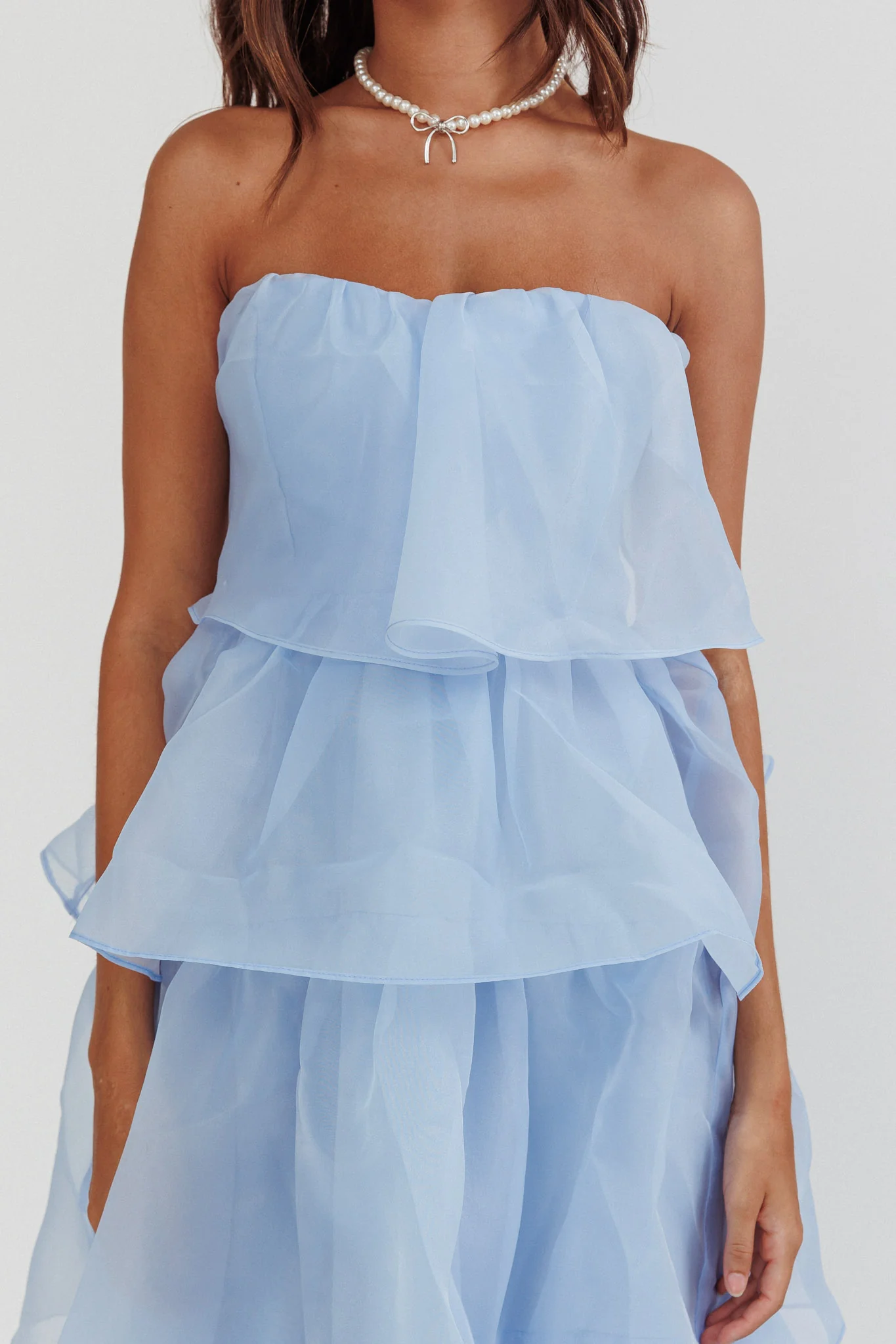 Behati Tiered Layer Midi Dress Blue - Image 5