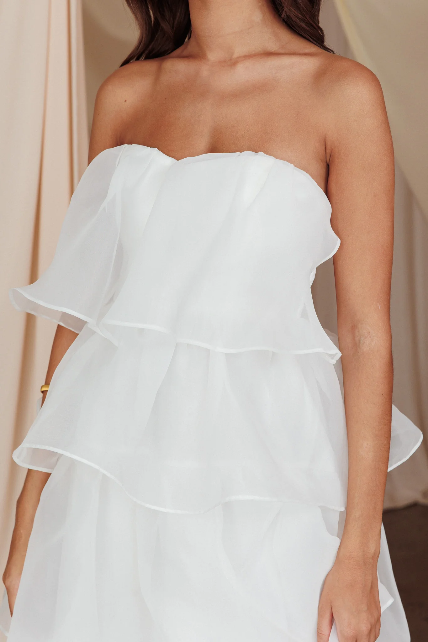 Behati Tiered Layer Midi Dress White - Image 5