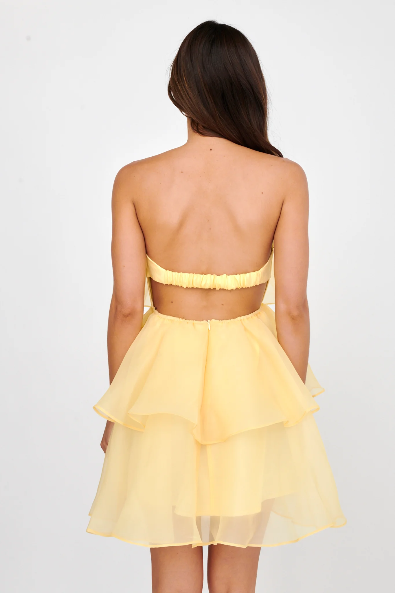 Behati Tiered Layer Mini Dress Yellow - Image 3