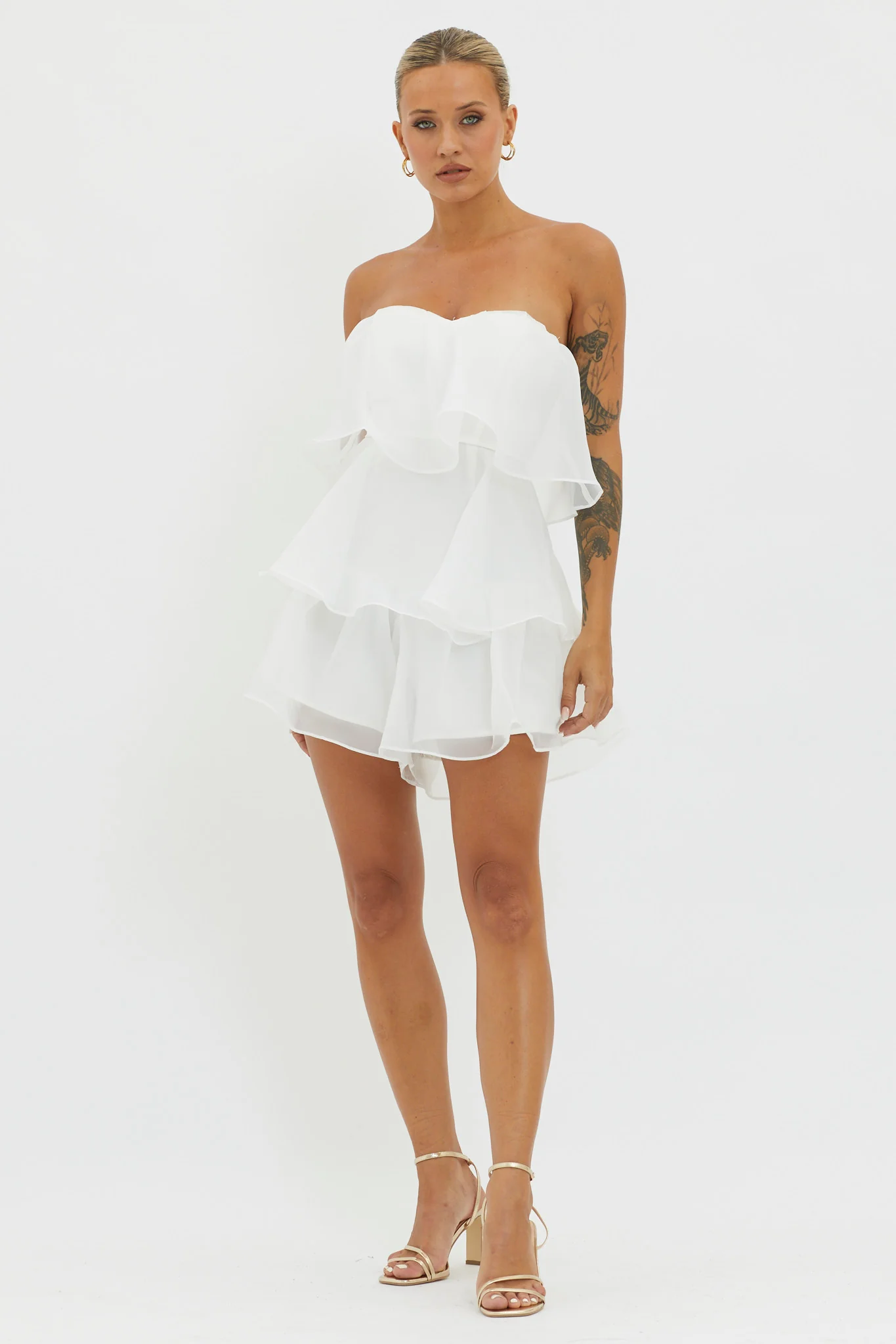 Behati Tiered Layer Romper White - Image 5