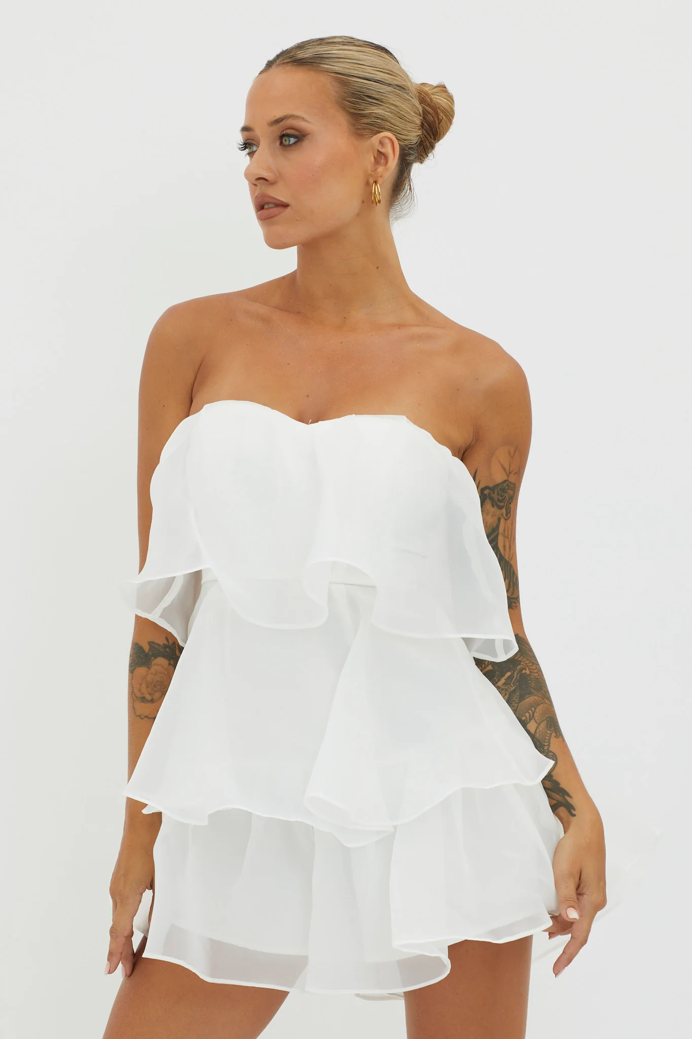 Behati Tiered Layer Romper White - Image 6