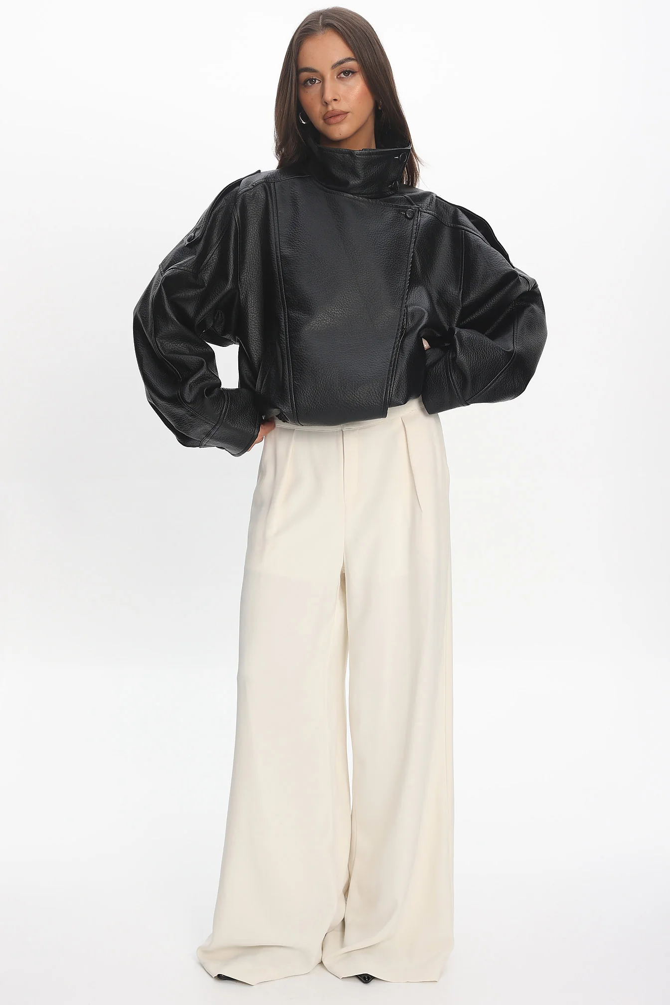 Bellarae High Neck Bomber Jacket Black - Image 2