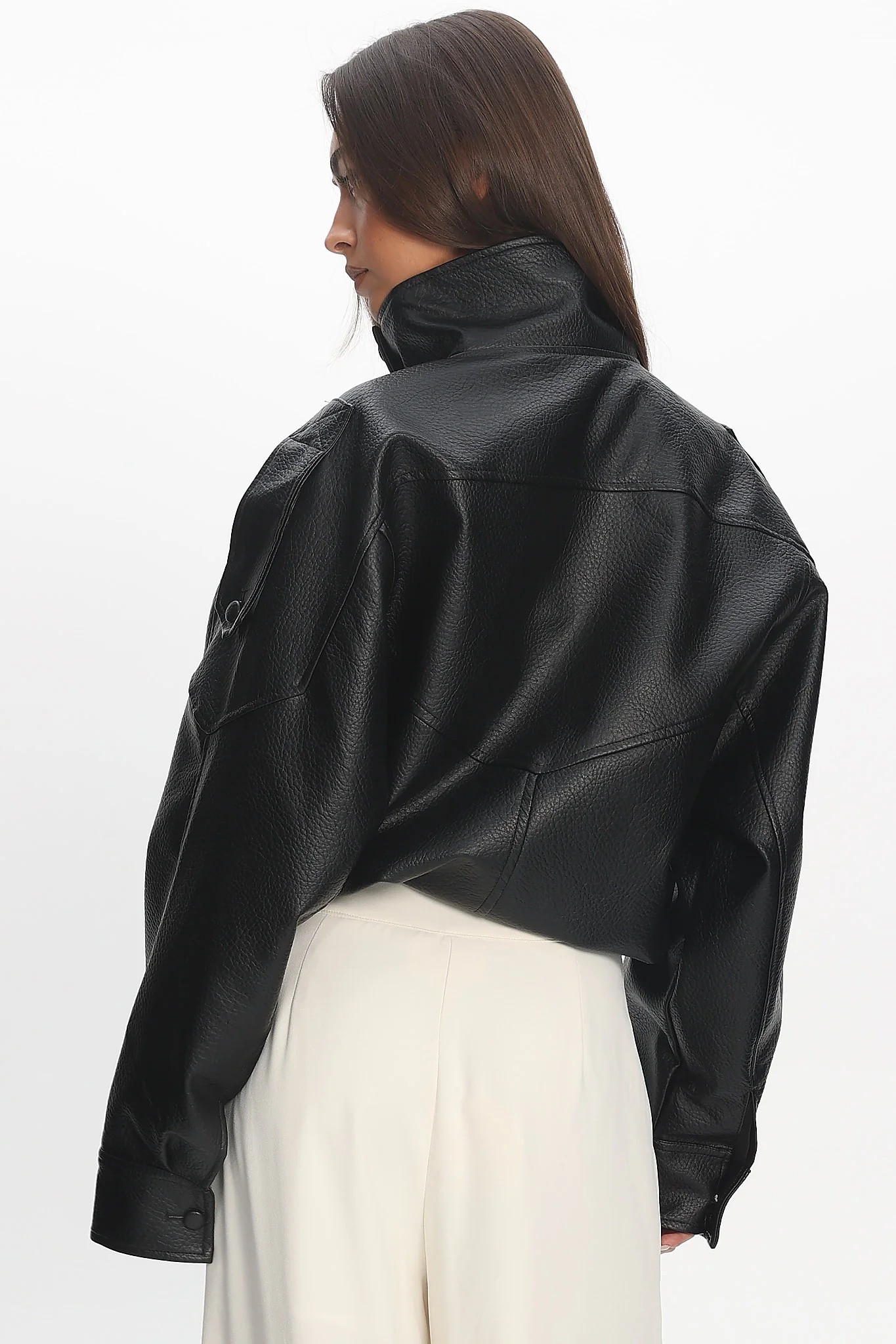 Bellarae High Neck Bomber Jacket Black - Image 3
