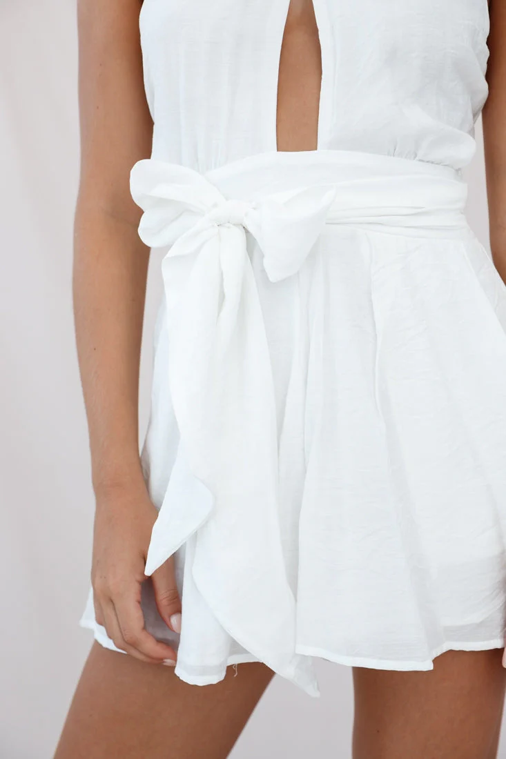 Belle Fit and Flare Romper White - Image 4