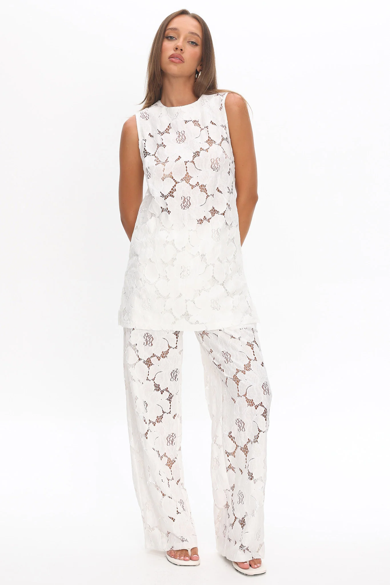 Belmara 3D Floral Lace Top White - Image 2