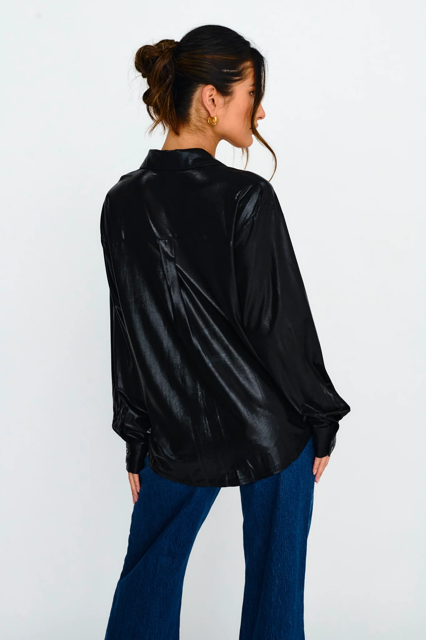 Benni Long Sleeve Button-Up Shirt Black - Image 2