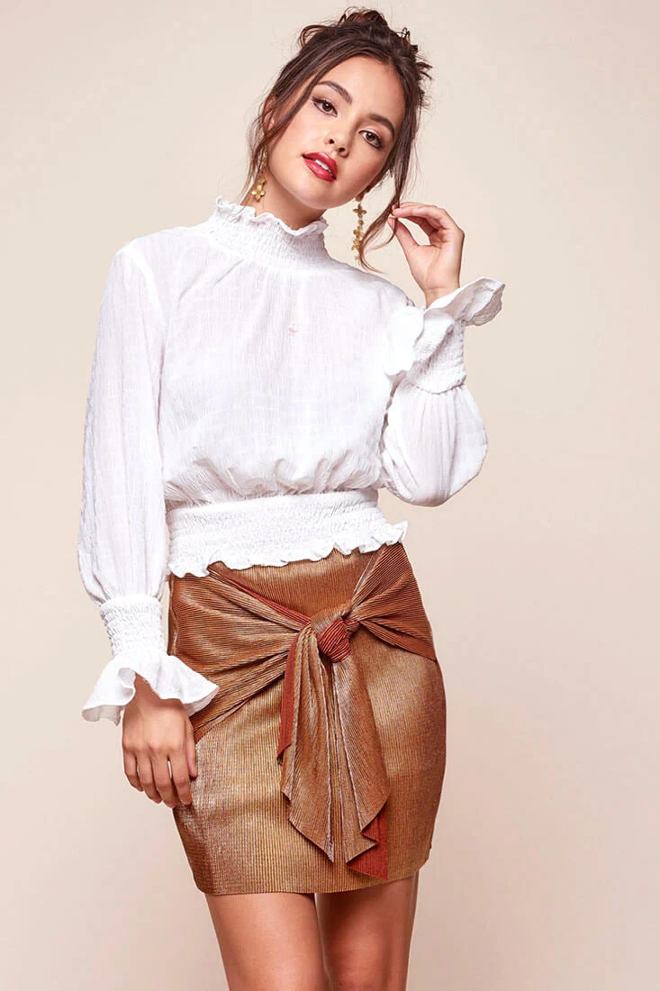 Beza Bow Tie Skirt Rose Gold