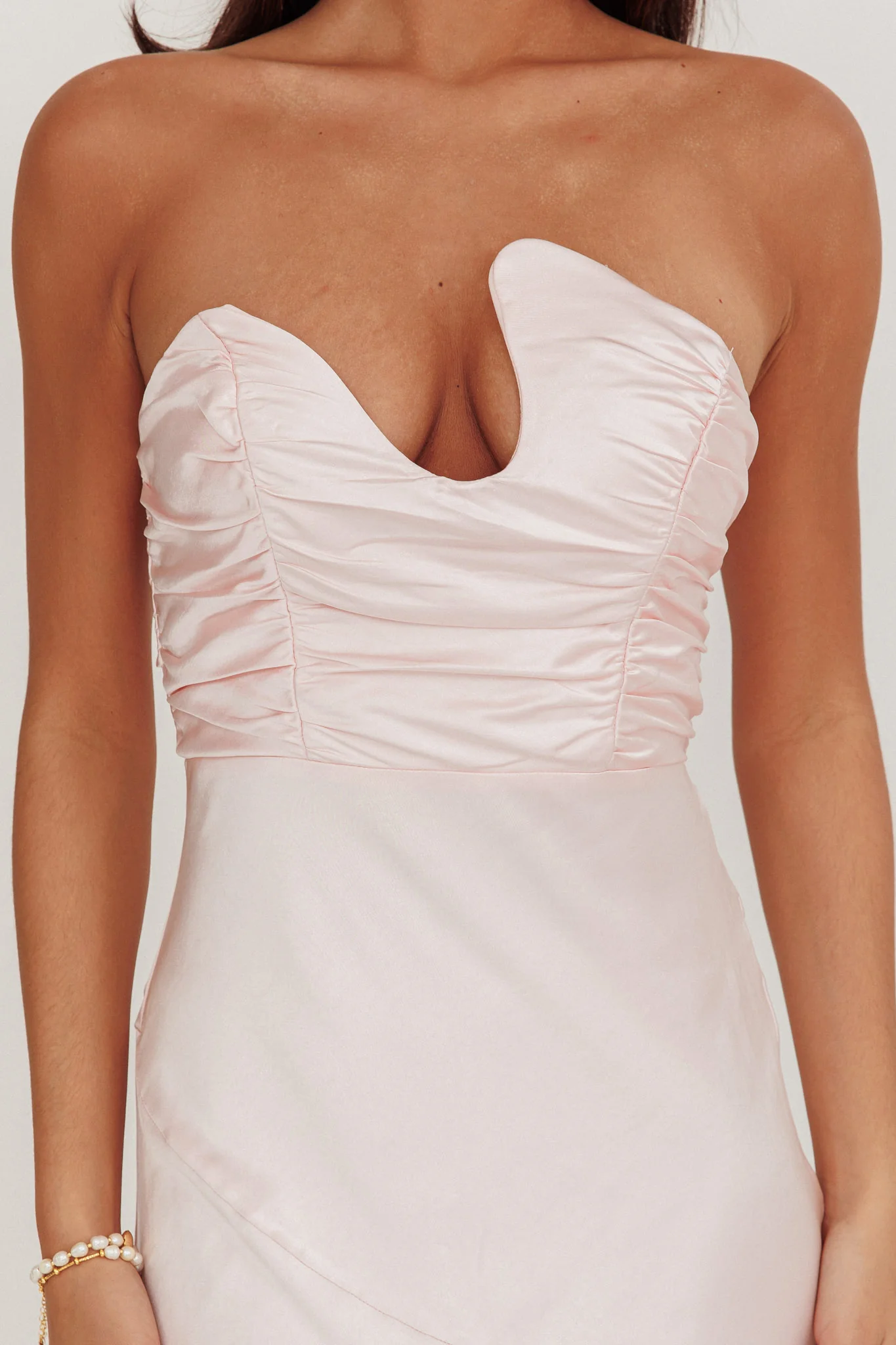 Blaise Asymmetric Neckline Maxi Dress Pink - Image 3