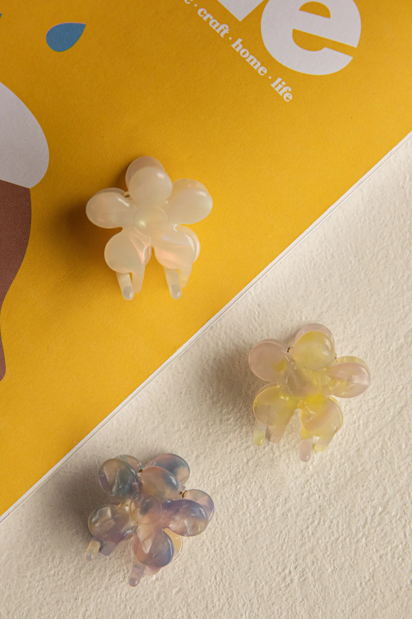 Blossom Flower Hair Clip Yellow - Image 2