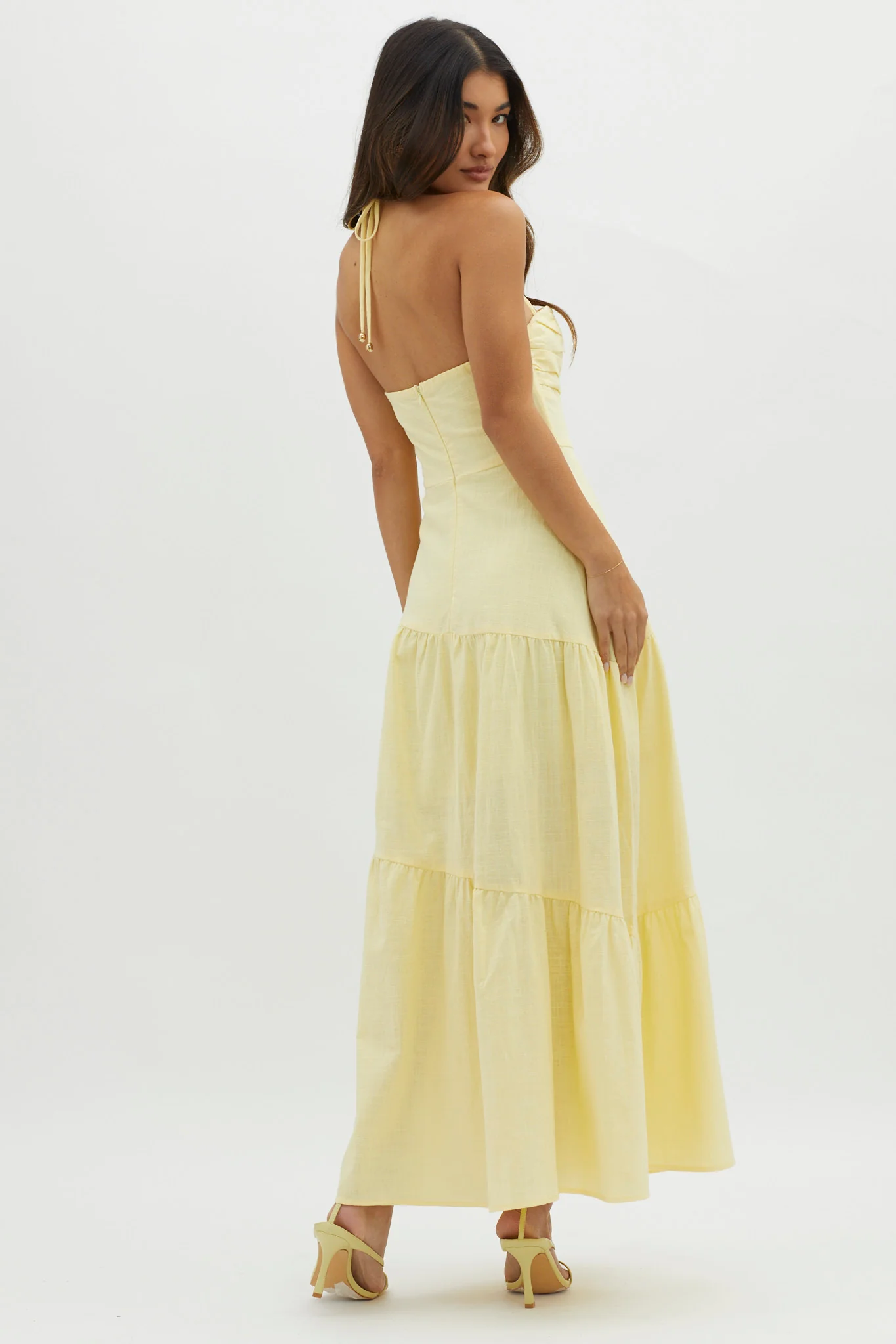 Bondi Rose Decoration Maxi Dress Lemon - Image 2