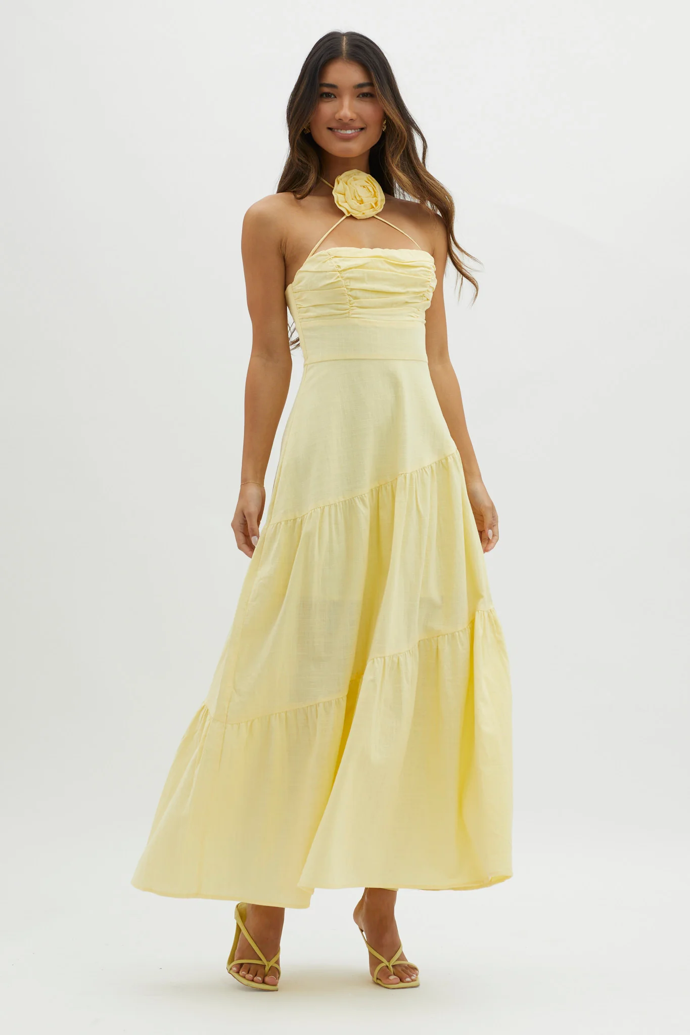 Bondi Rose Decoration Maxi Dress Lemon - Image 5