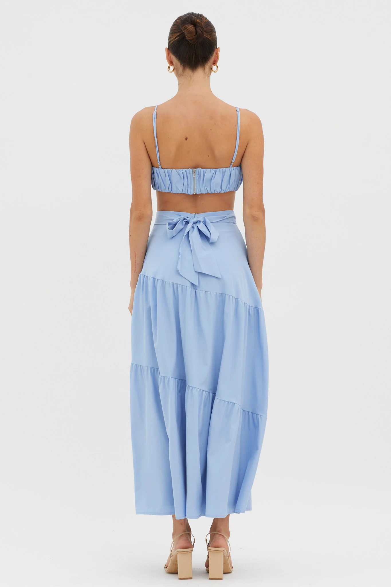 Bondi Waist Tie Maxi Skirt Blue - Image 2