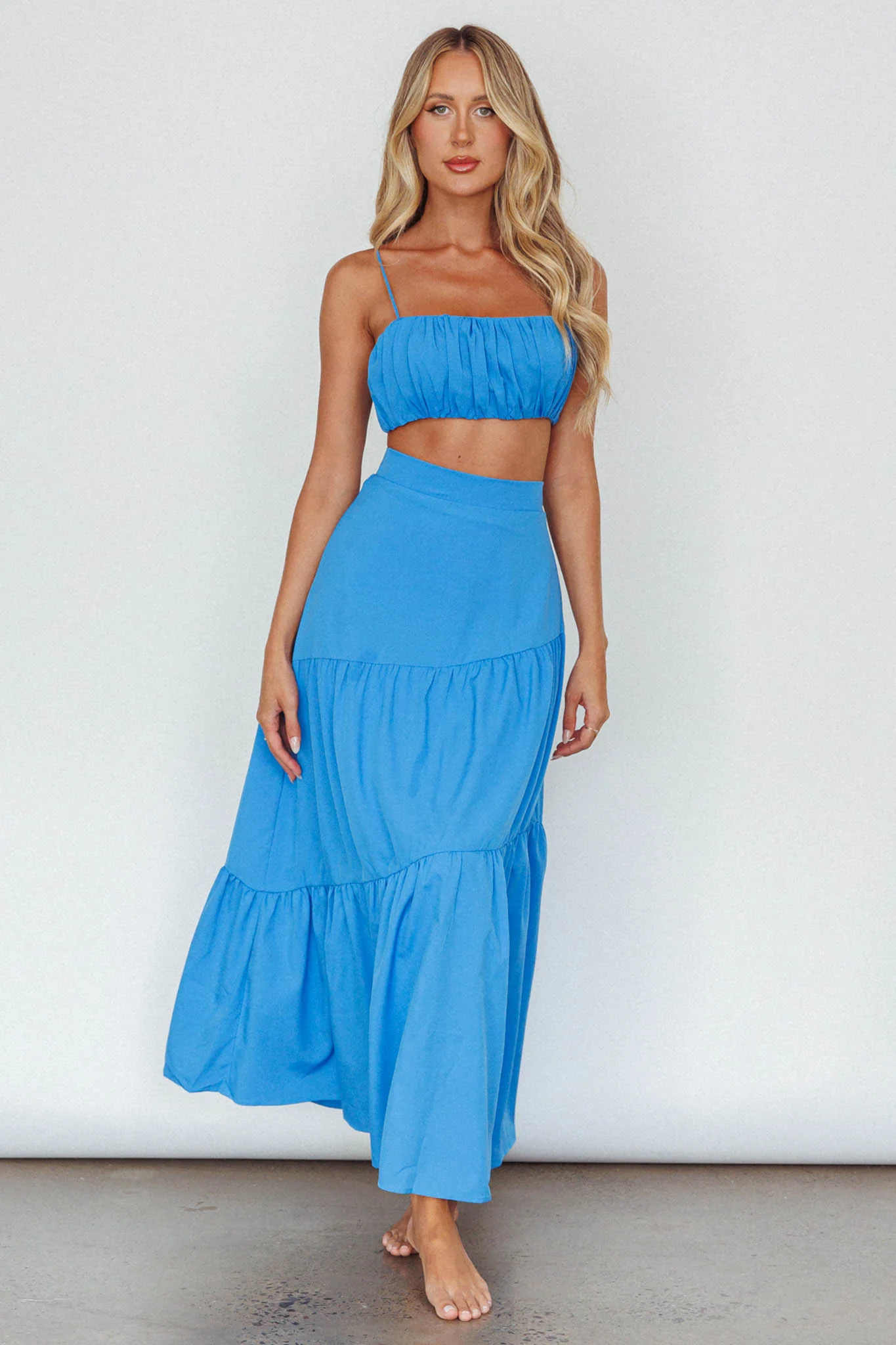 Bondi Waist Tie Maxi Skirt Sapphire - Image 6