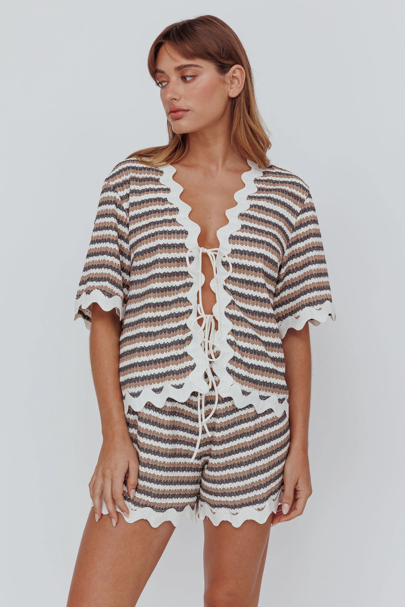 Breakaway Shorts Stripe Mocha - Image 5