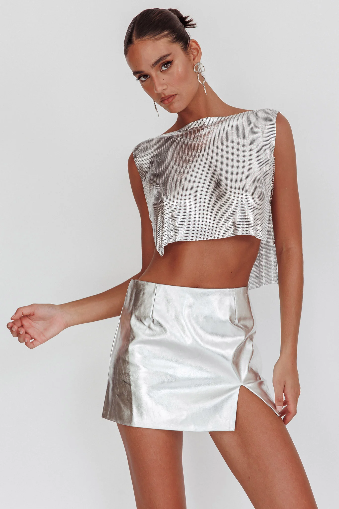 Breakdance Metal Mesh Top Silver - Image 6