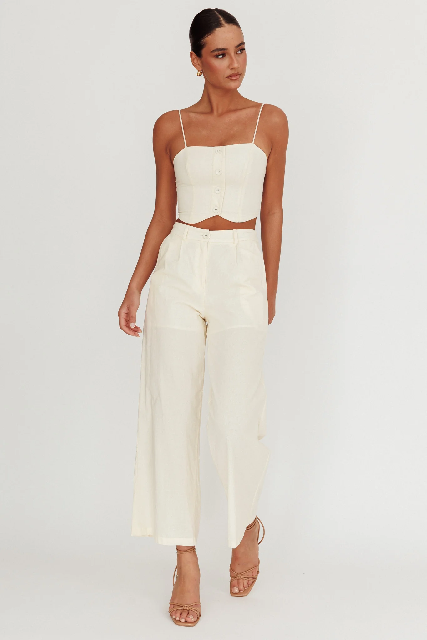 Breathless Wide Leg Pant Oat - Image 6