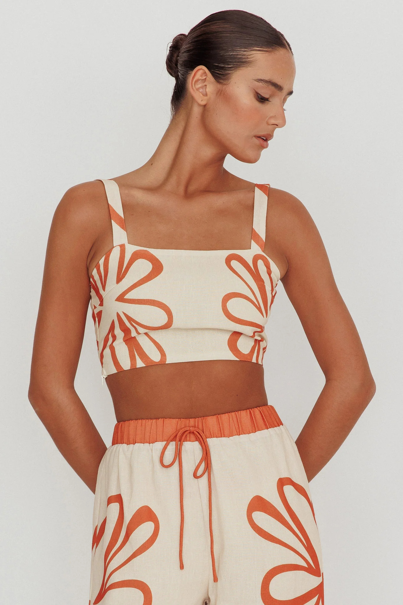 Briar Square Neck Cropped Top Rust Beige - Image 5
