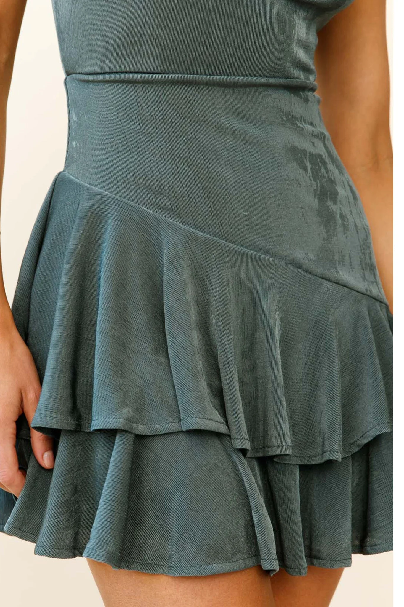 Bring On The Night Cowl Halterneck Dress Forest Green - Image 4