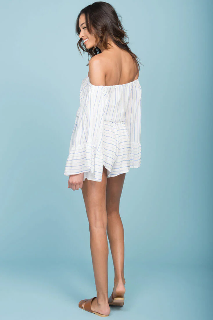 Brisk Bell Sleeve Romper White - Image 5