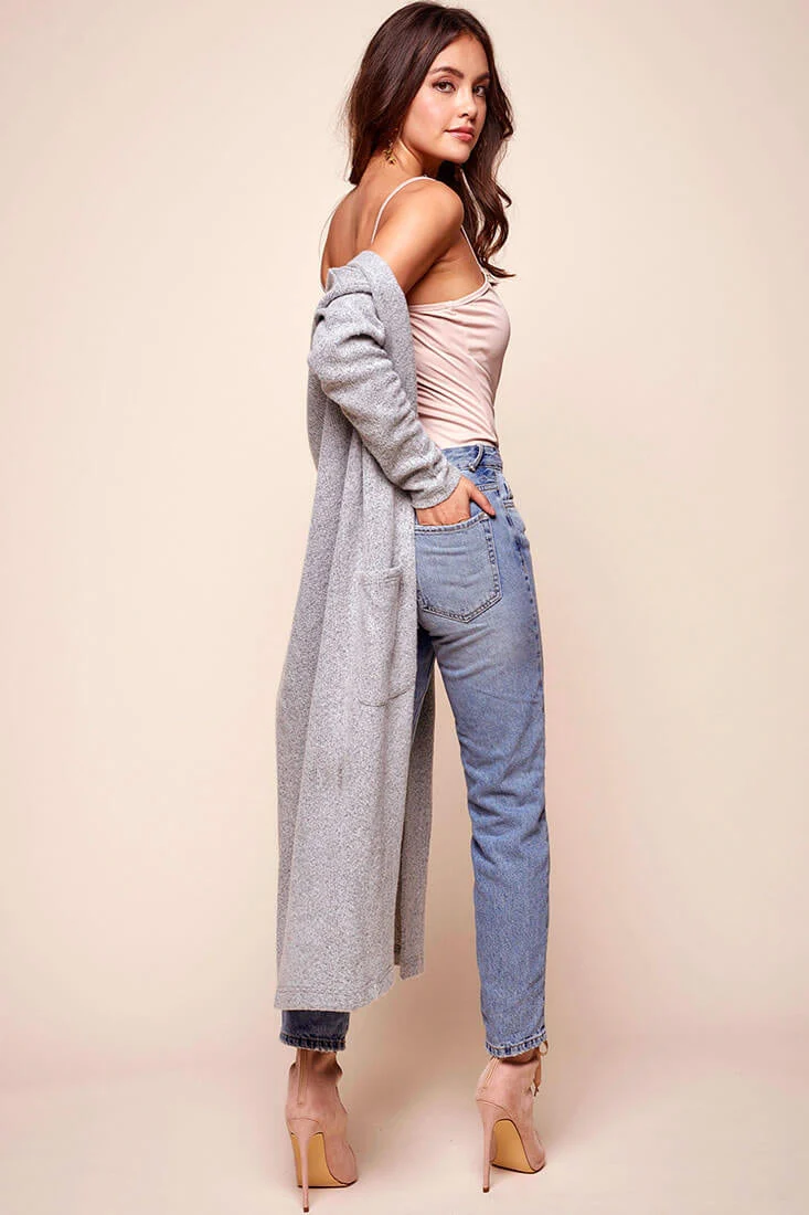 Brookhaven Cafe Long Sleeved Cardigan Grey - Image 5