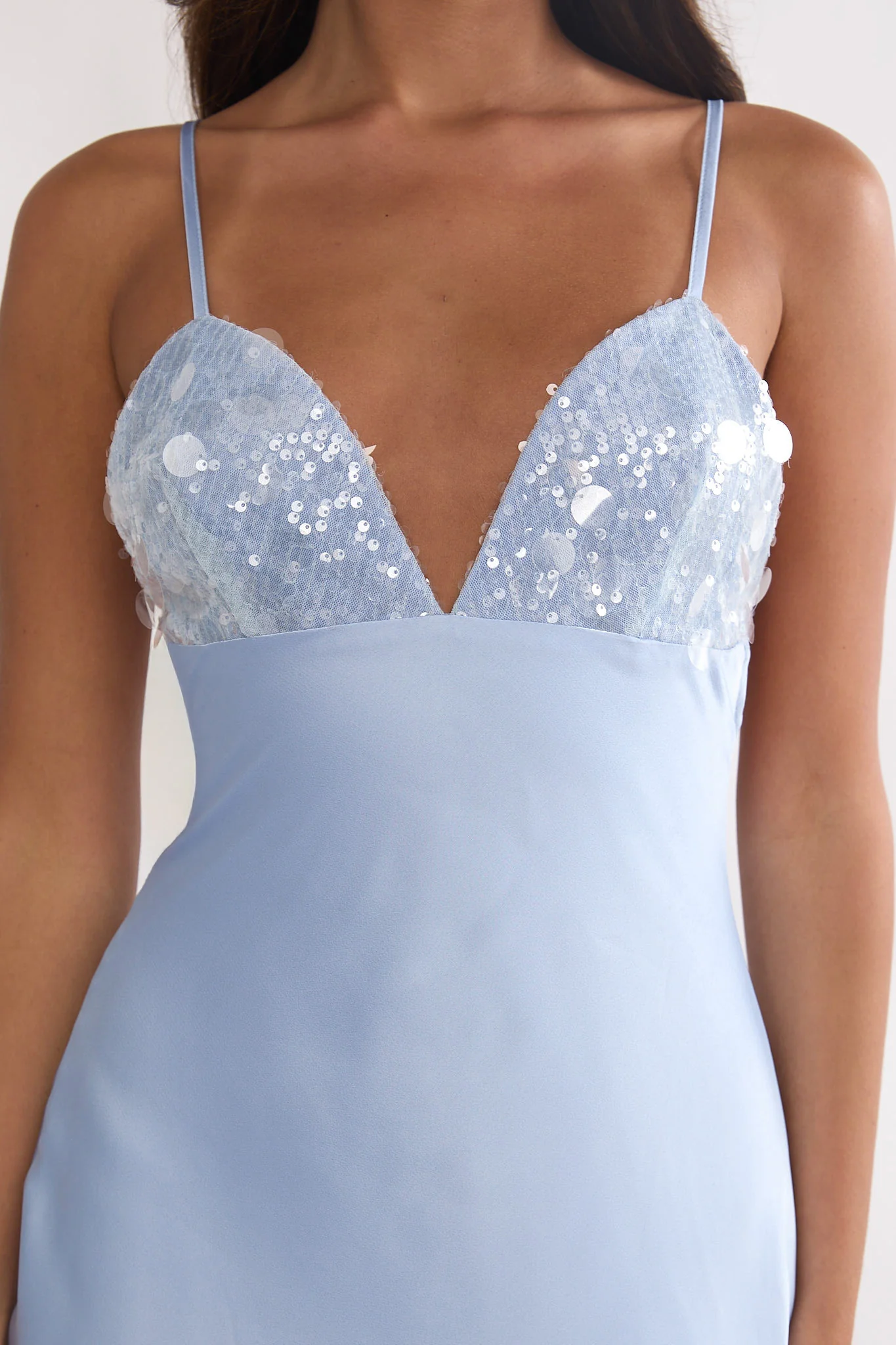 Brynn Sequin Bust Open Back Maxi Dress Blue - Image 4