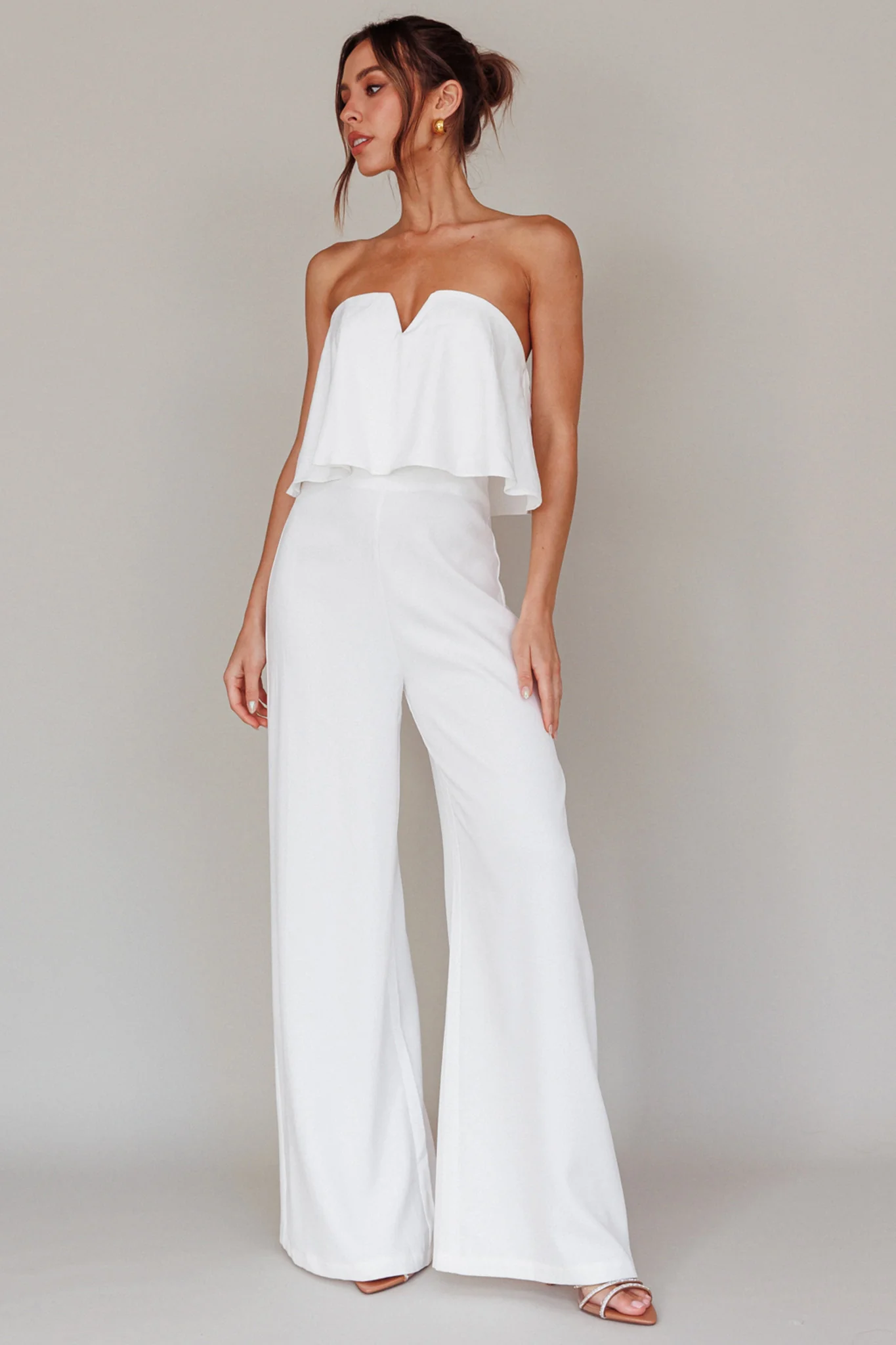 Butterfly Kiss Strapless Jumpsuit Off White - Image 6