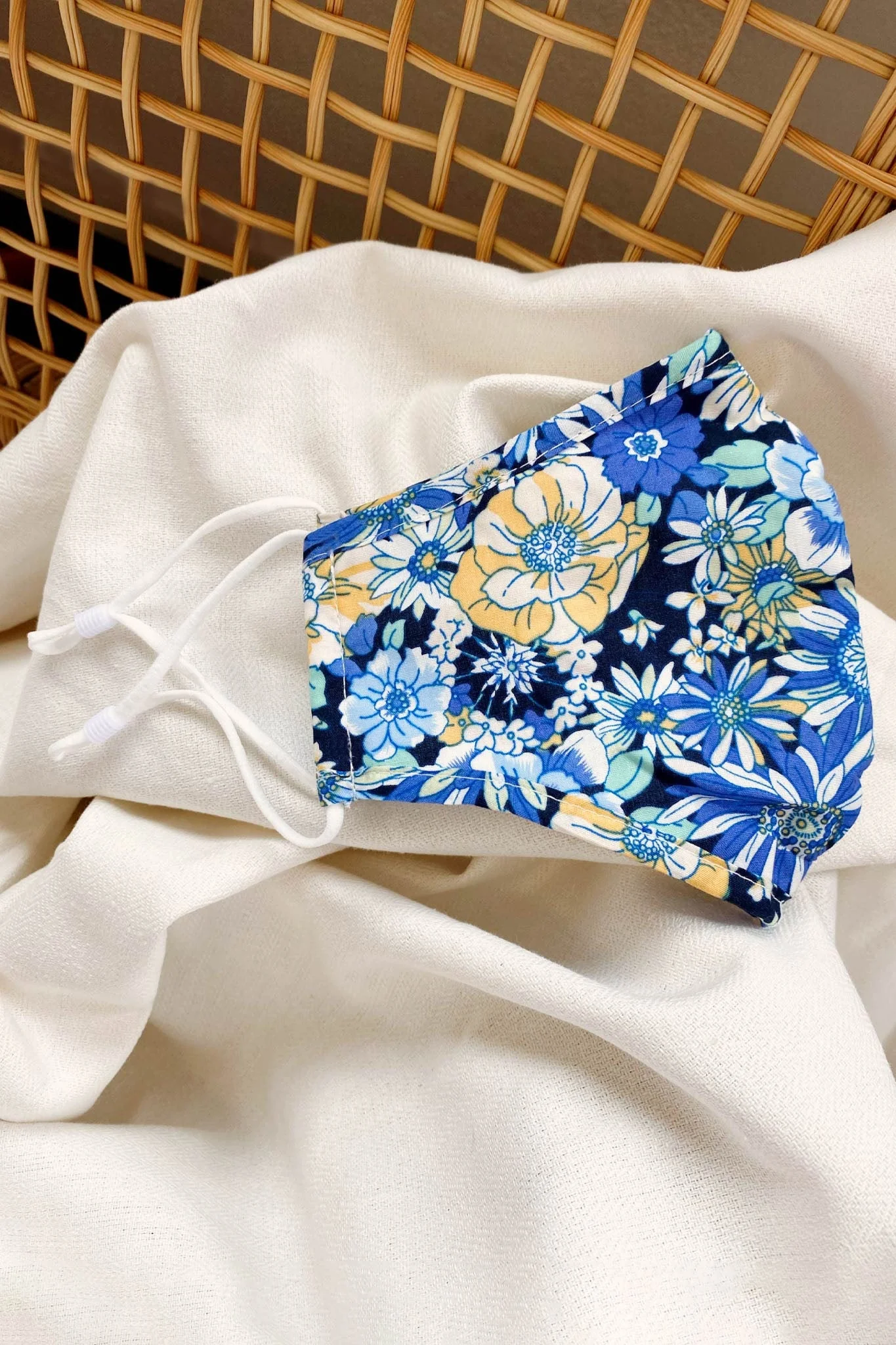 California Mask Floral Print Blue - Image 2