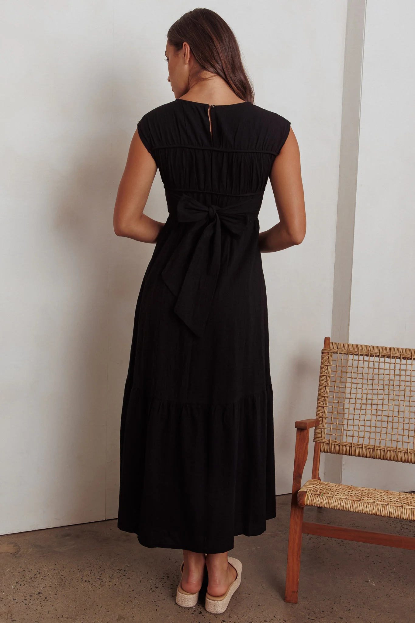 Called Out Gathered Bodice Maxi Dress Black - Image 2