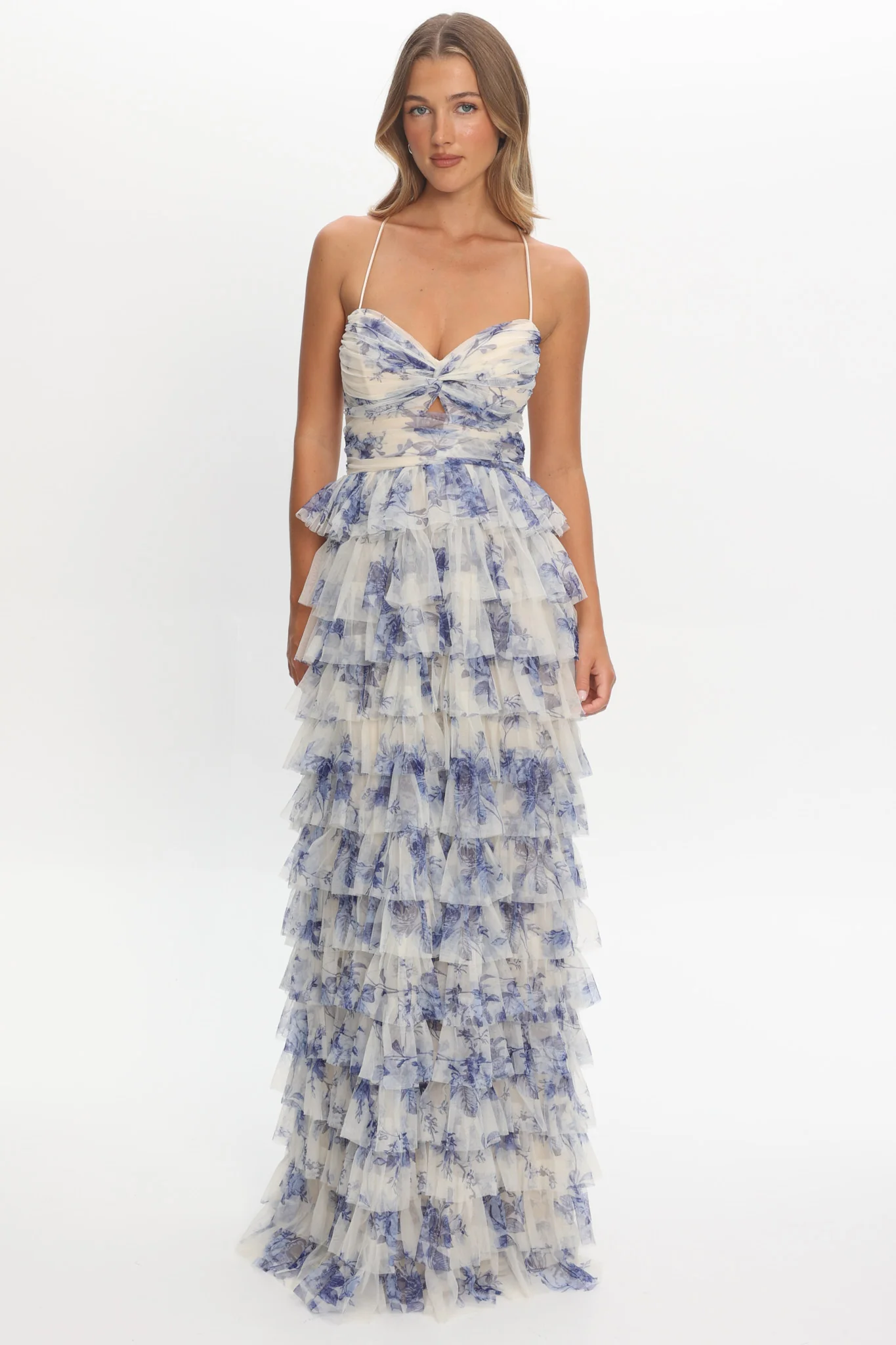 Cambridge Accordion Pleat Corset Dress Blue - Image 4