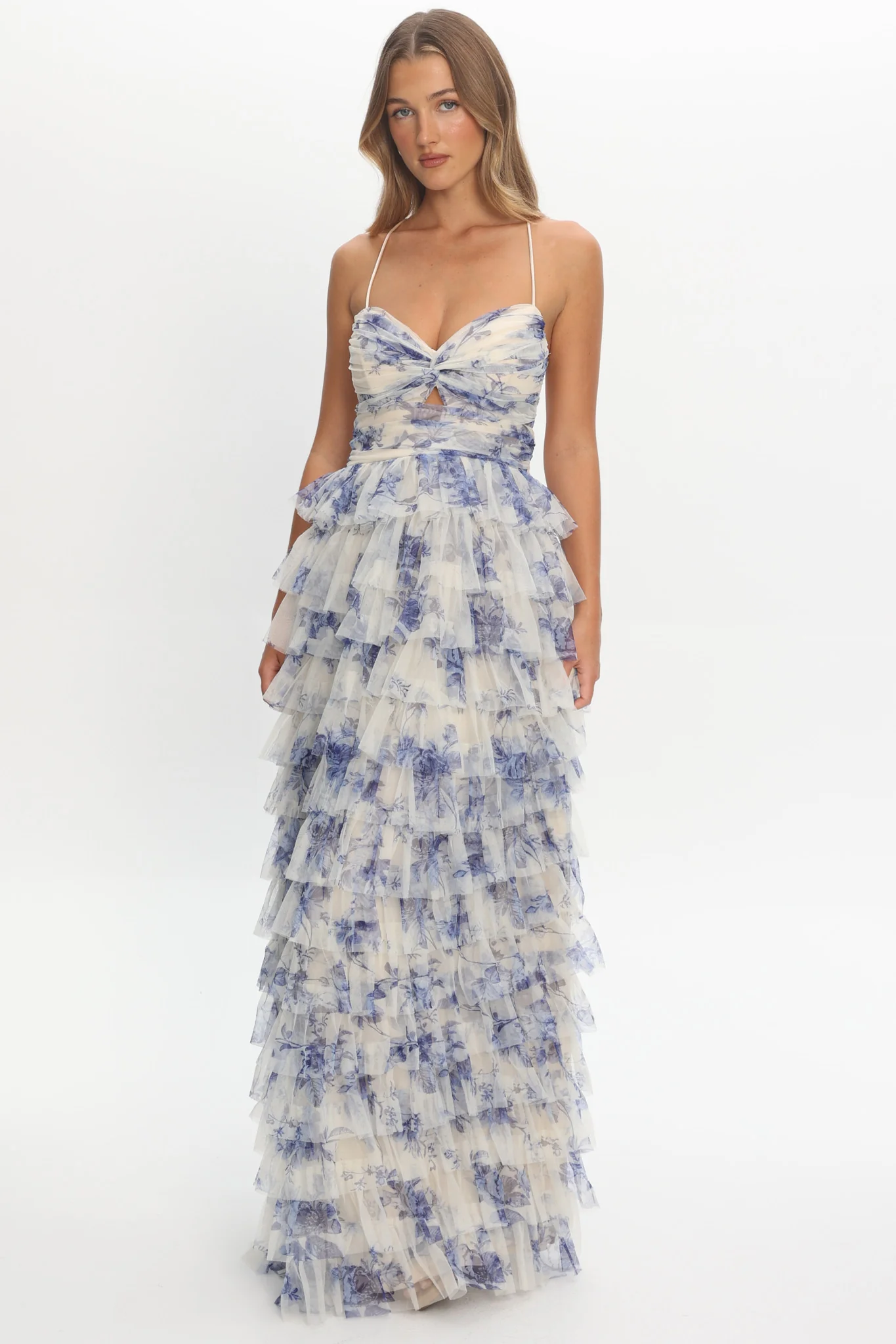 Cambridge Accordion Pleat Corset Dress Blue - Image 5