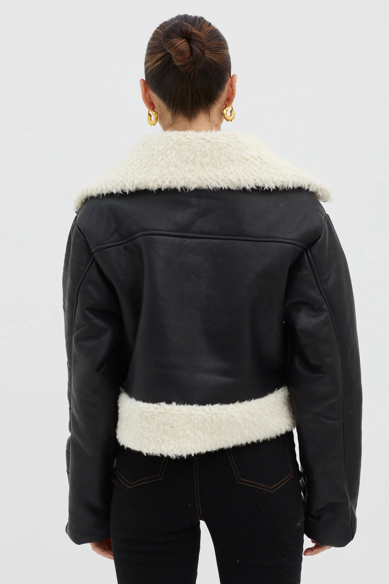 Camden Sherpa Trim Zip Jacket Black - Image 2
