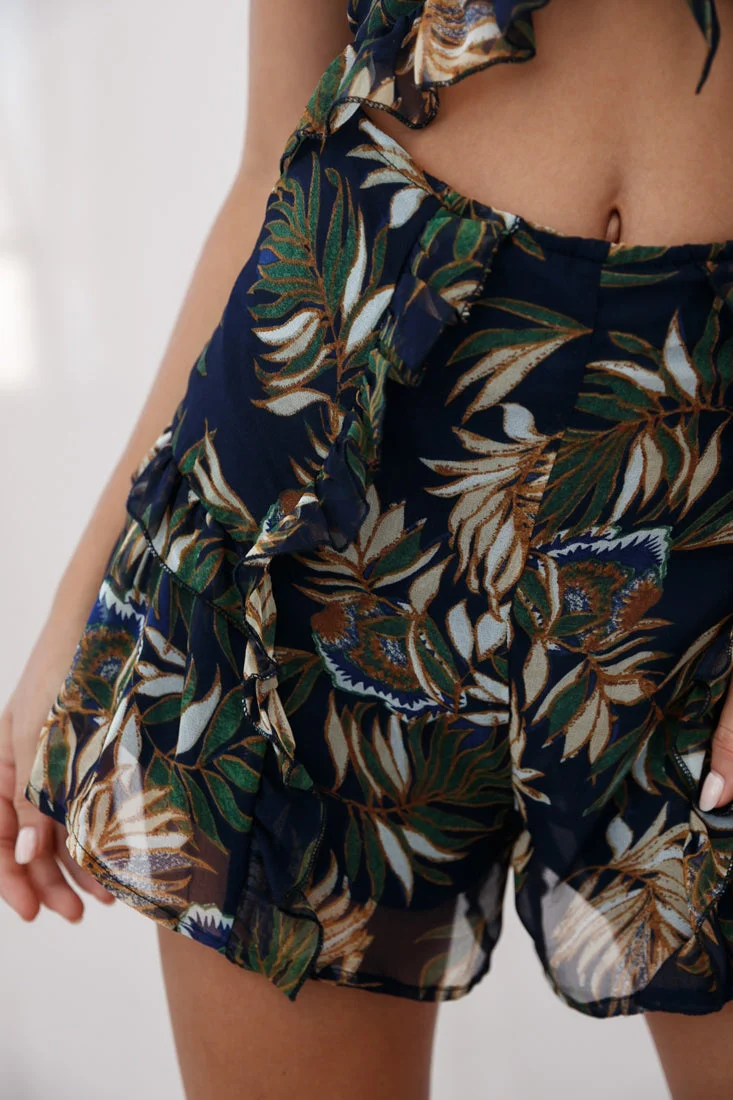 Cancun Cut-Out Bust Tie Romper Navy - Image 4