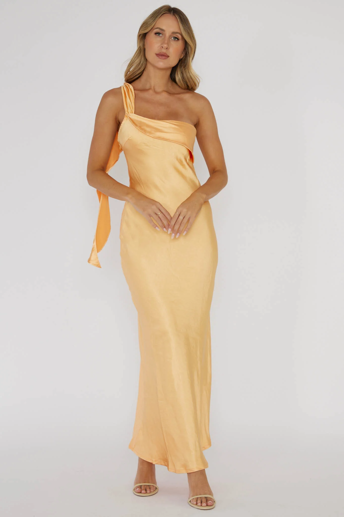 Carmel One-Shoulder Sash Maxi Dress Rockmelon - Image 4