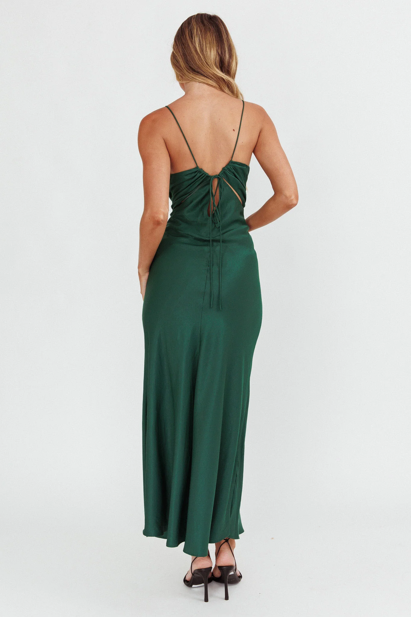 Casa Nova Cut-Out String Dress Emerald - Image 2