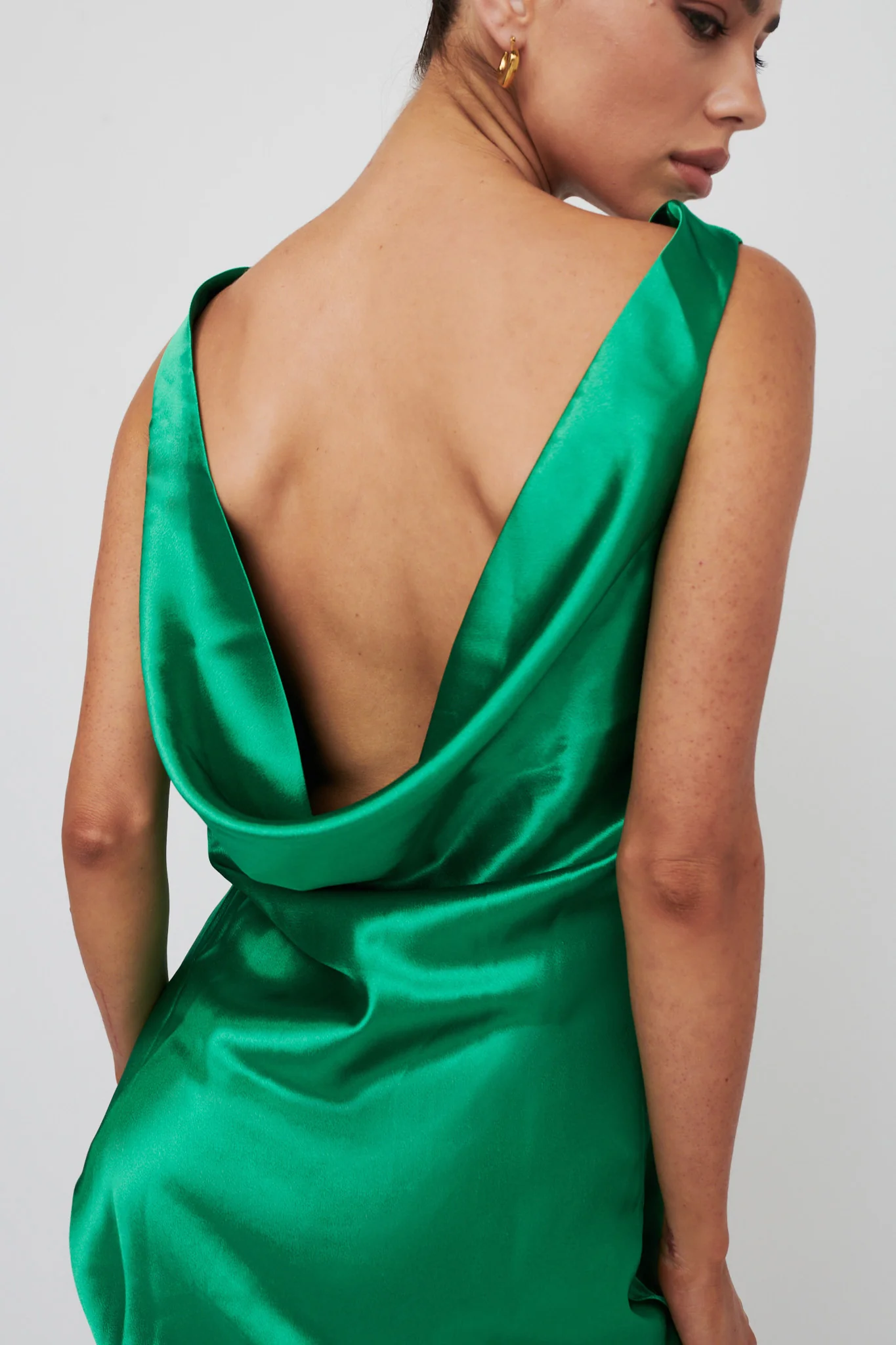 Casablanca Night Cowl Mini Dress Green - Image 4
