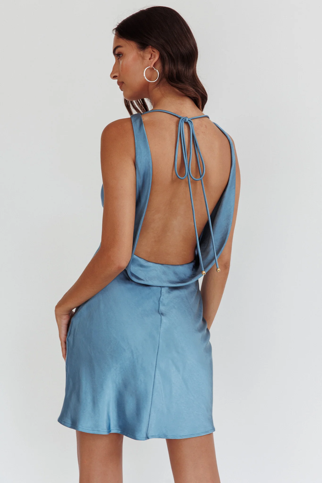 Cassiopeia Open Back Mini Dress Ocean - Image 2