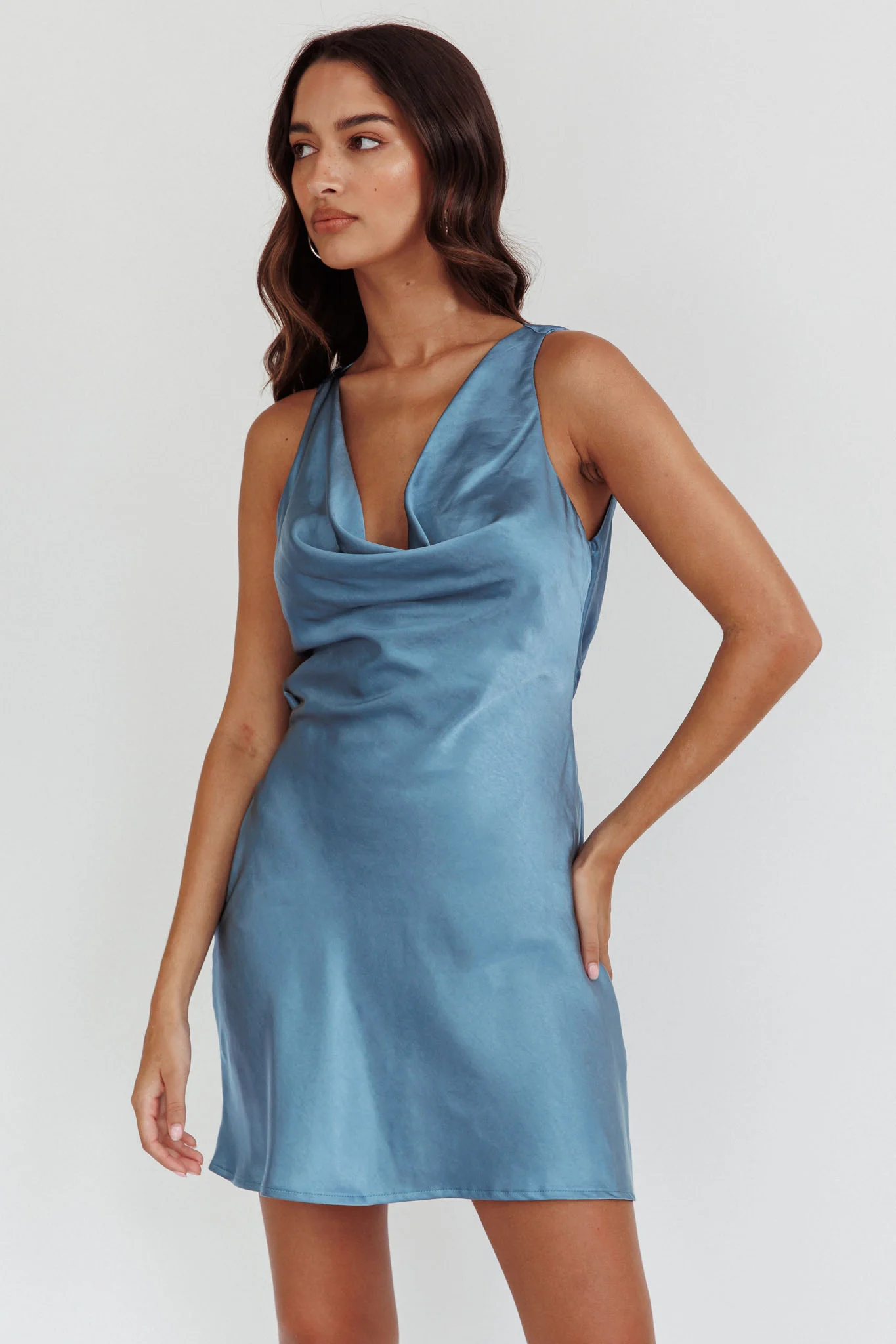 Cassiopeia Open Back Mini Dress Ocean - Image 5