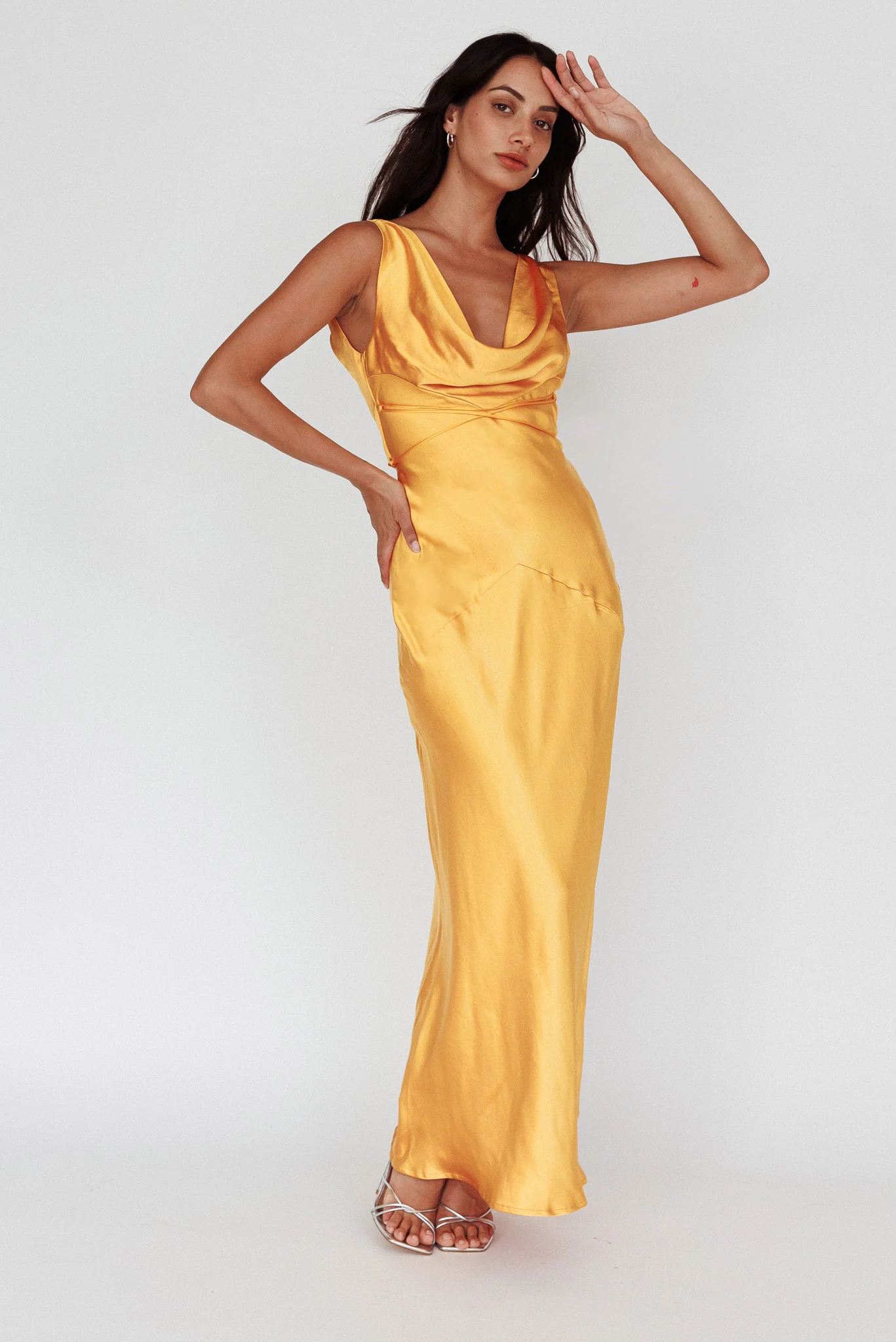 Cassiopeia Open Back String Tie Maxi Dress Mango - Image 3