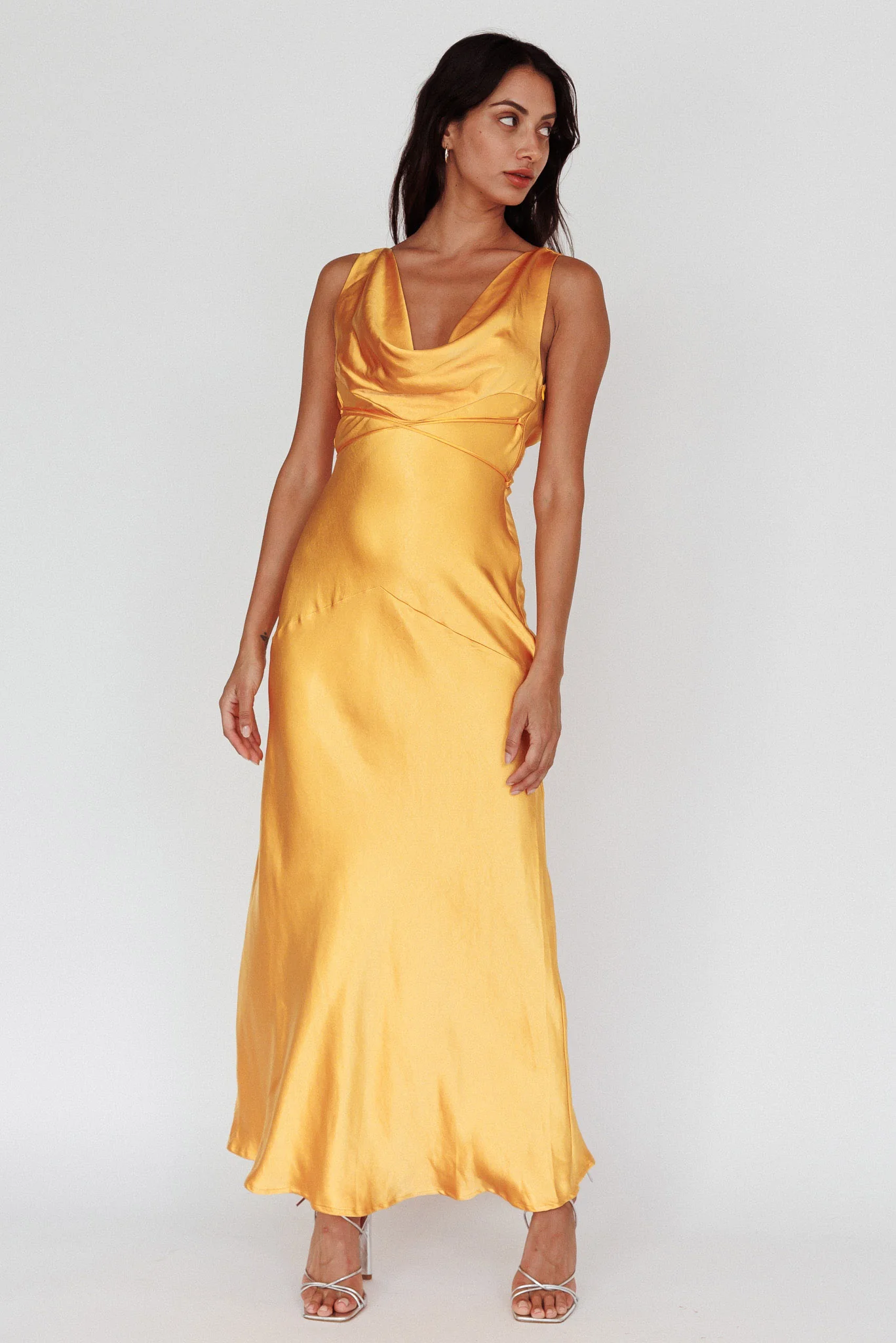 Cassiopeia Open Back String Tie Maxi Dress Mango - Image 5
