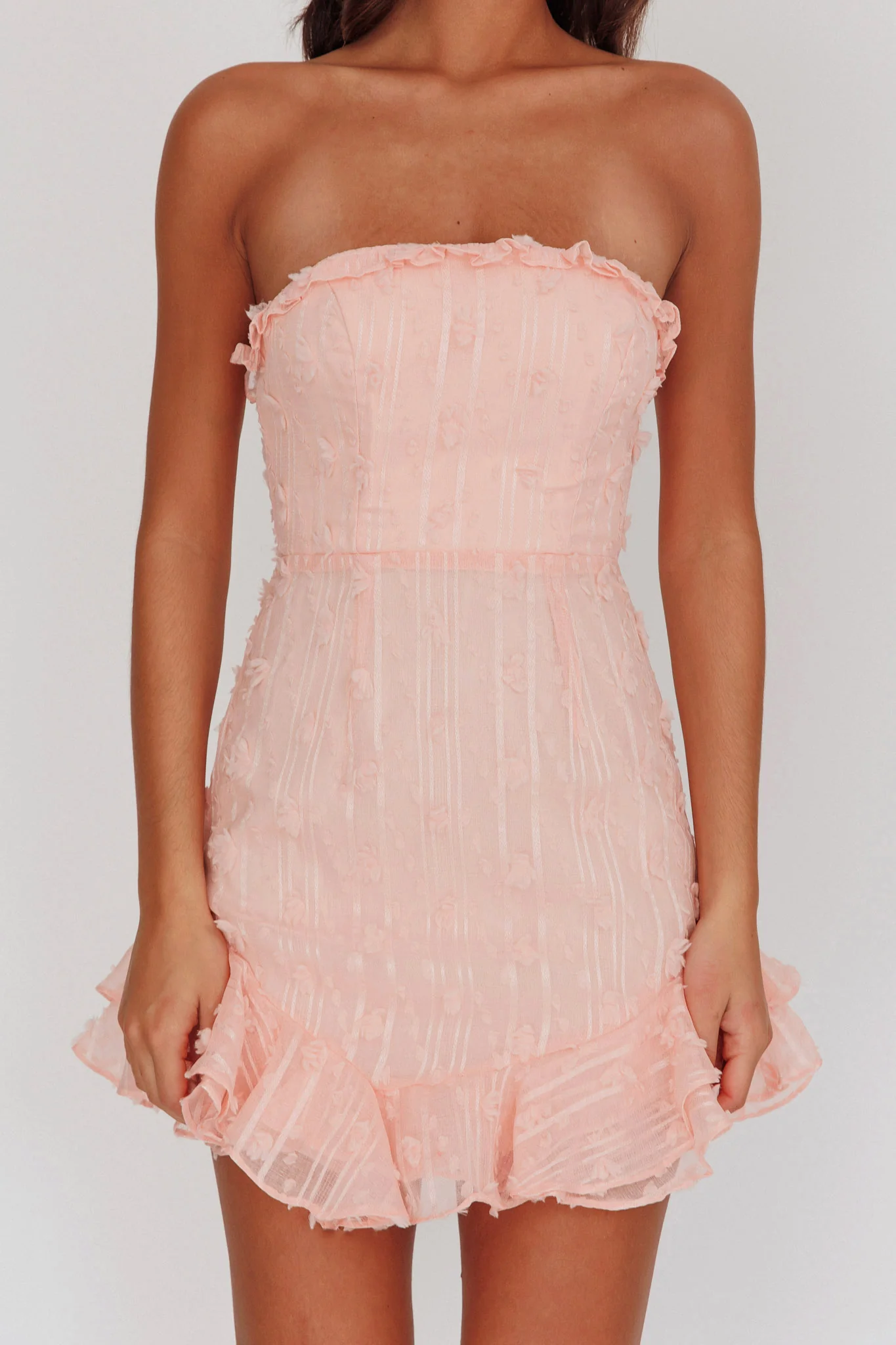 Cece Embellished Bandeau Dress Blush - Image 4