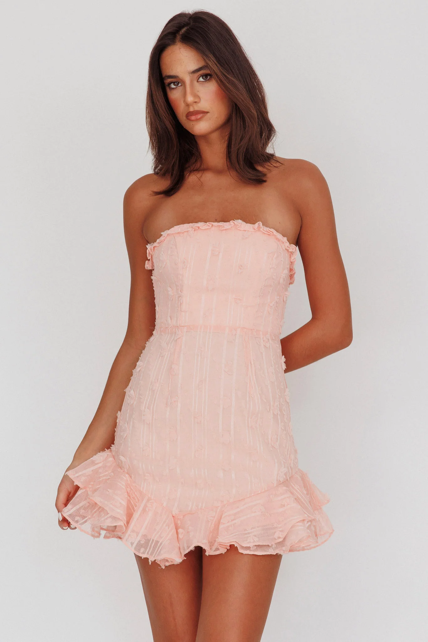 Cece Embellished Bandeau Dress Blush - Image 5